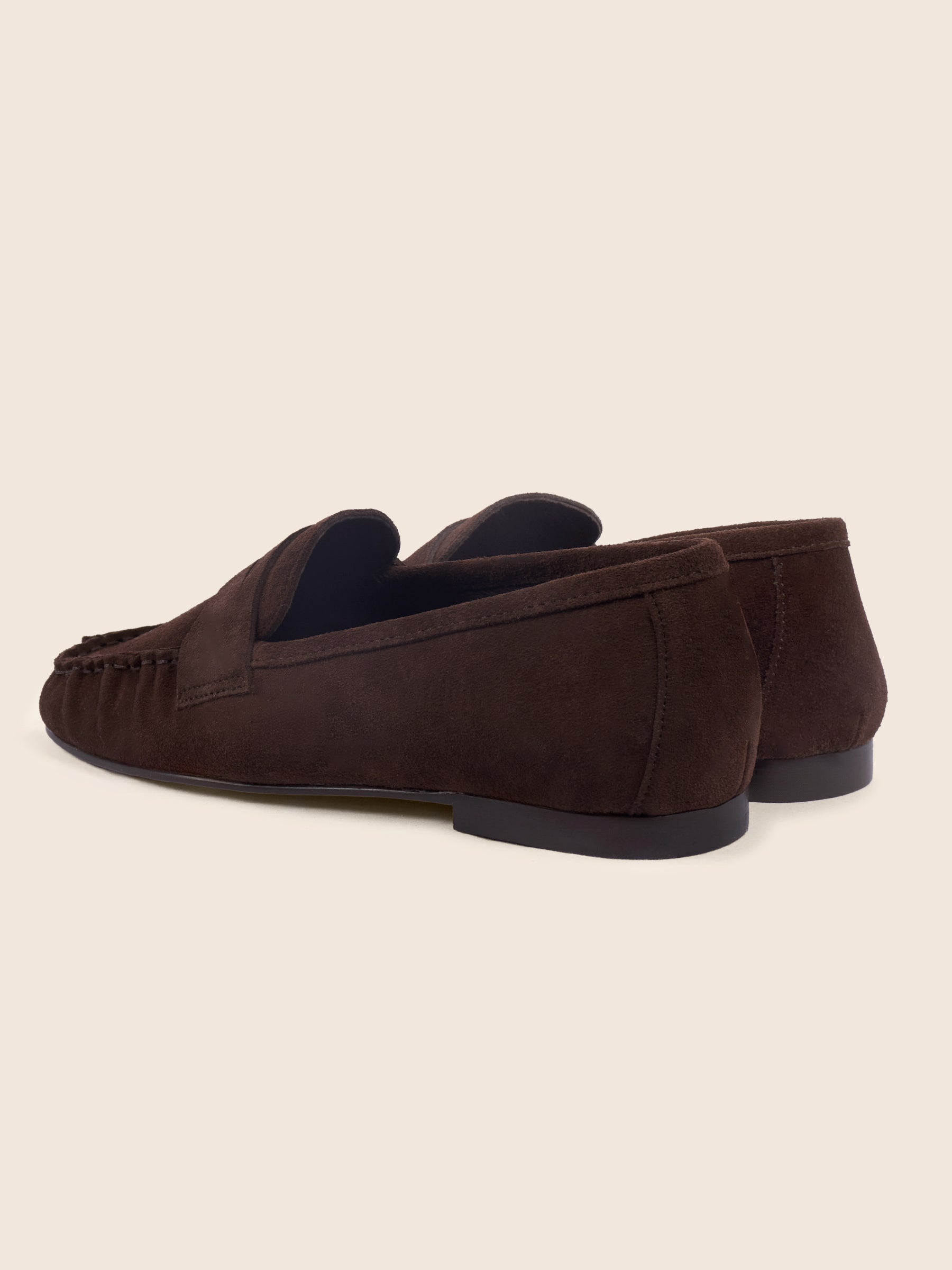 photo vue arrière mocassins plissés thais cuir daim marron jules jenn