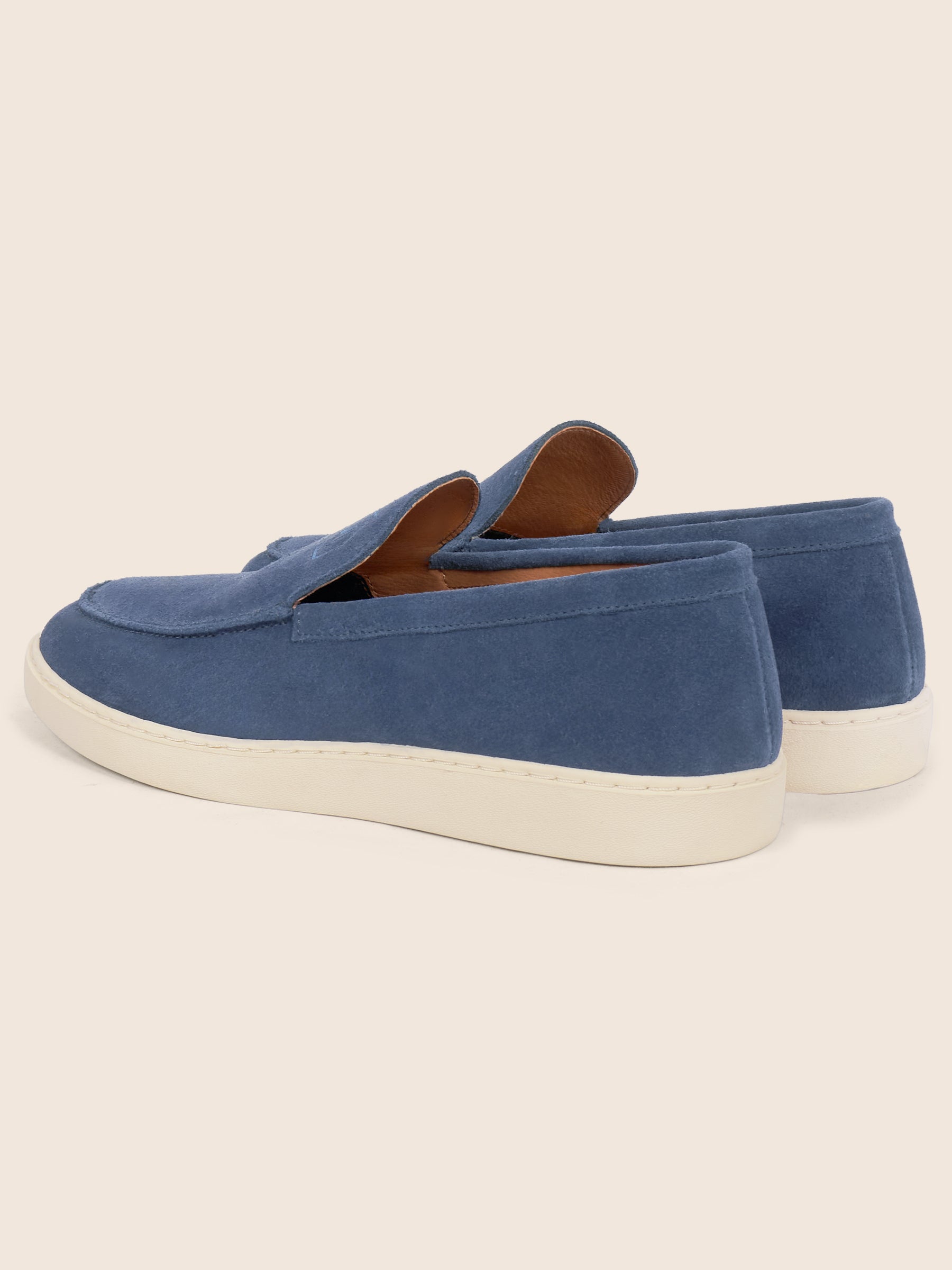 photo vue arrière mocassins sport cuir daim bleu jules & jenn