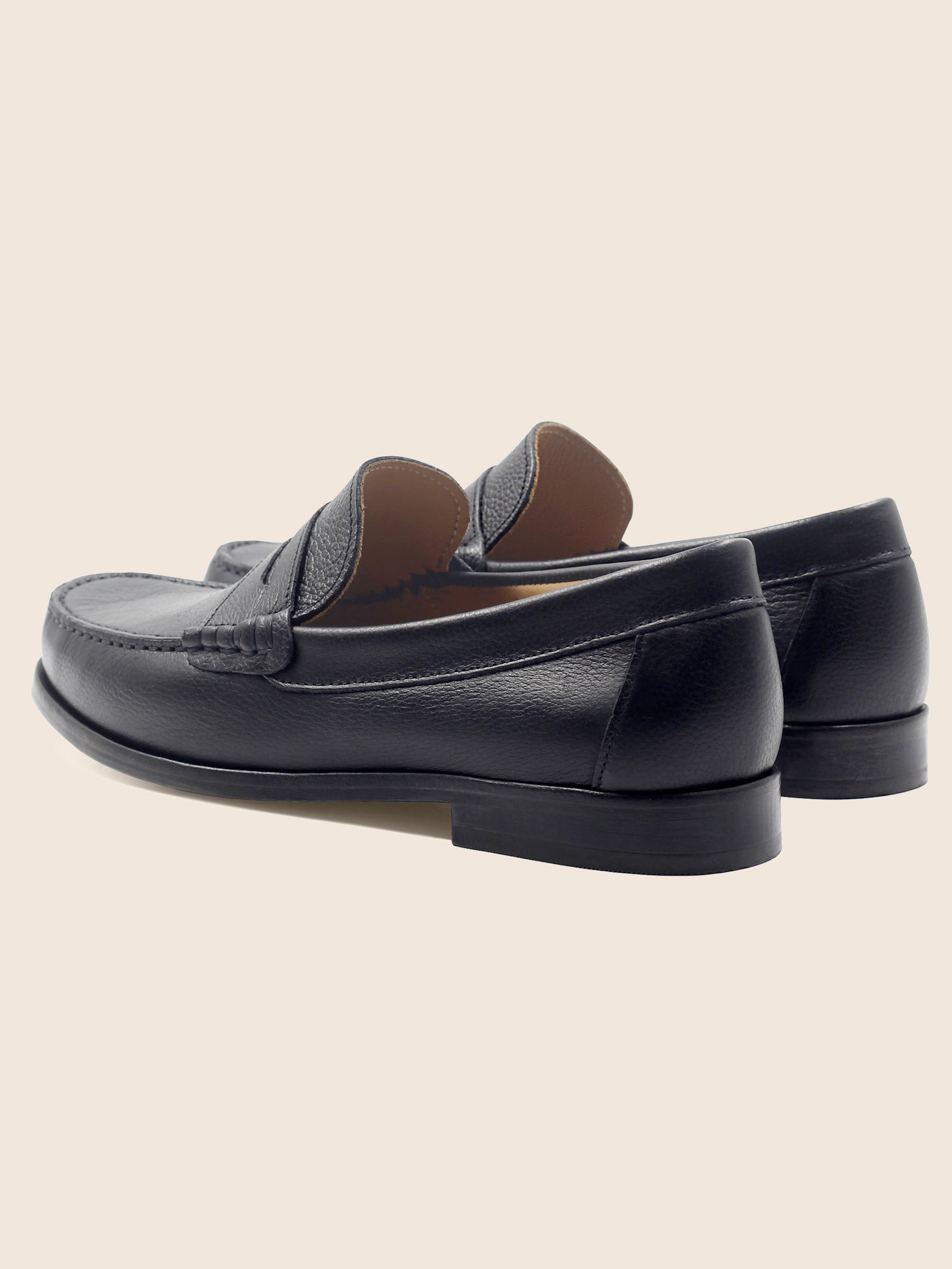 vue arriere mocassins urbains cuir graine noir jules & jenn
