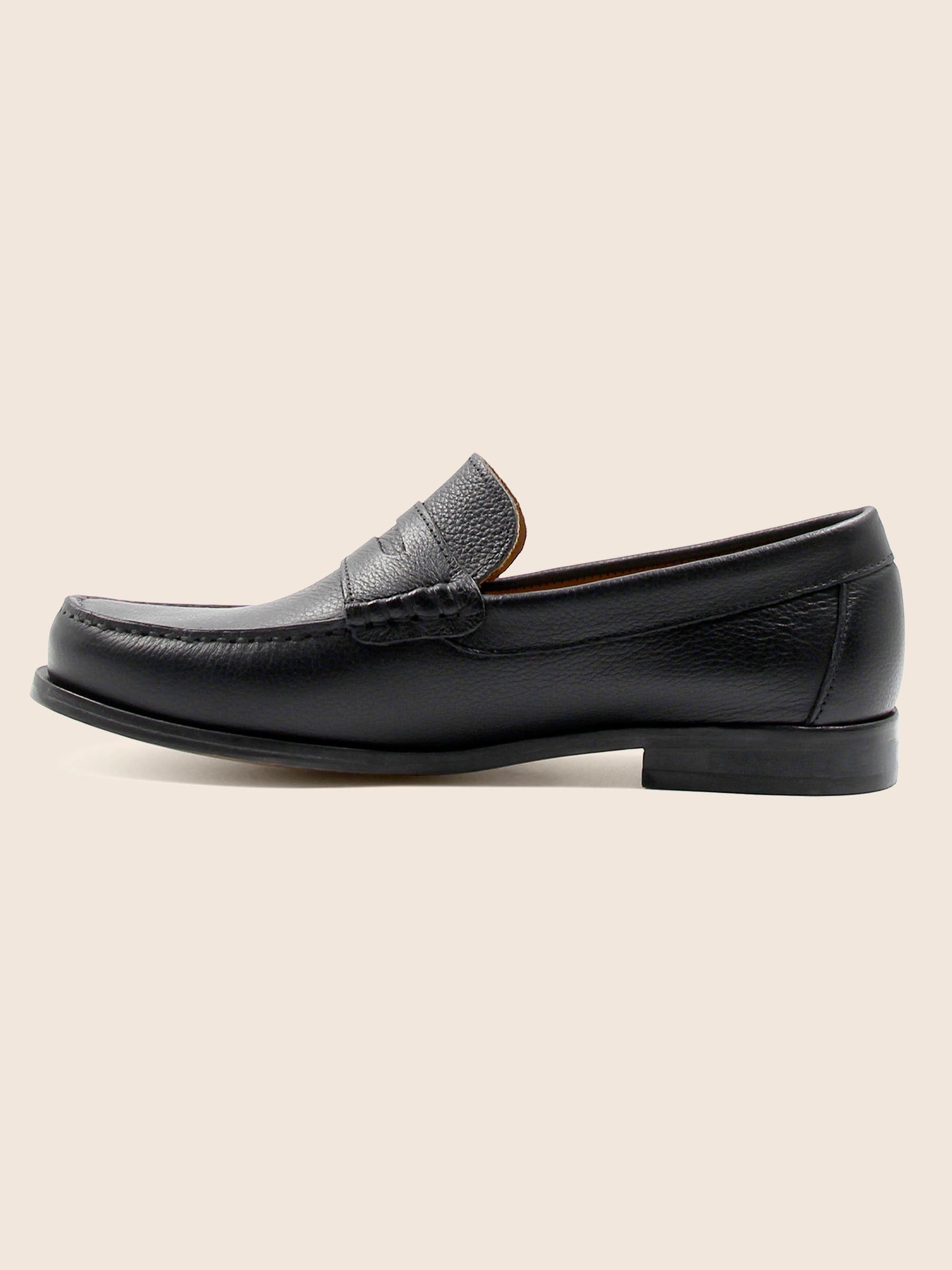 vue interne mocassins urbains cuir graine noir jules & jenn