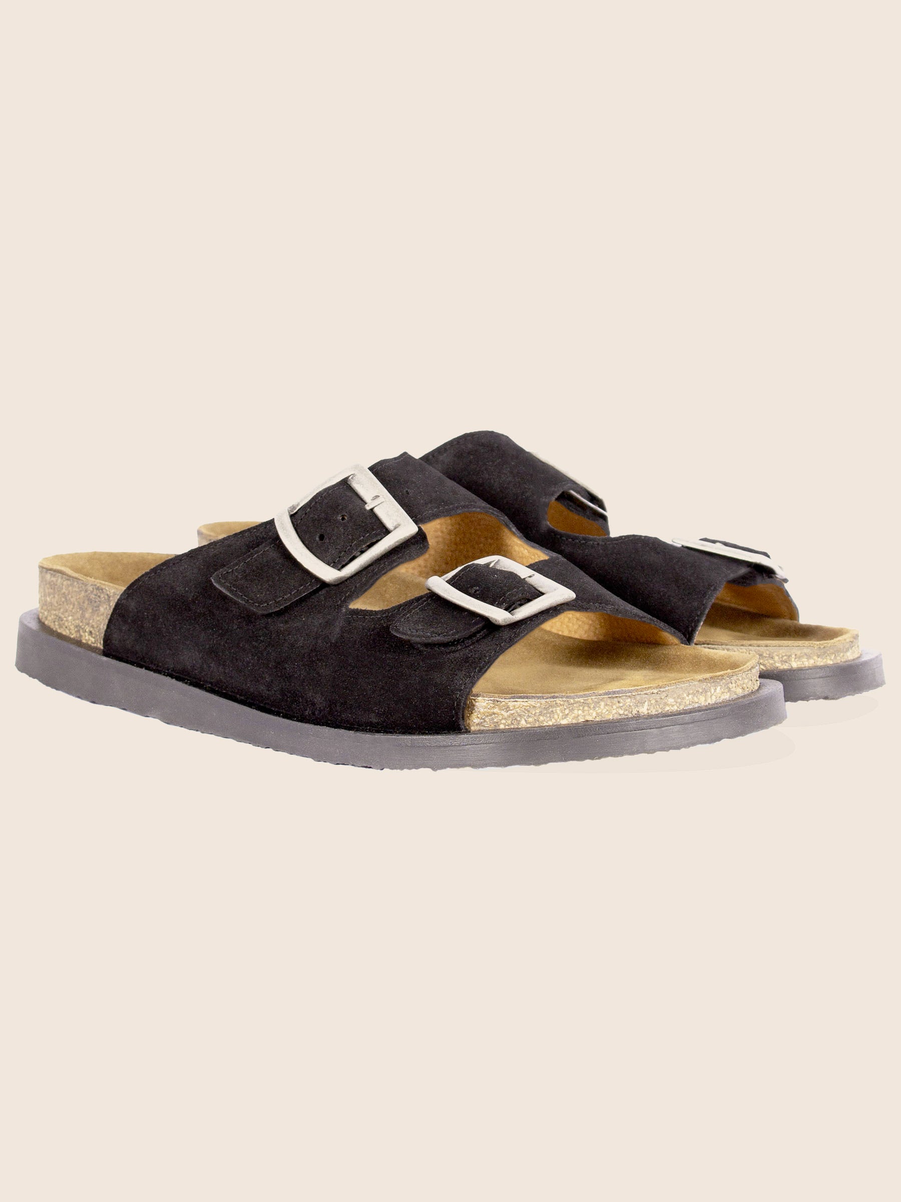 mules liege cuir daim noir jules & jenn