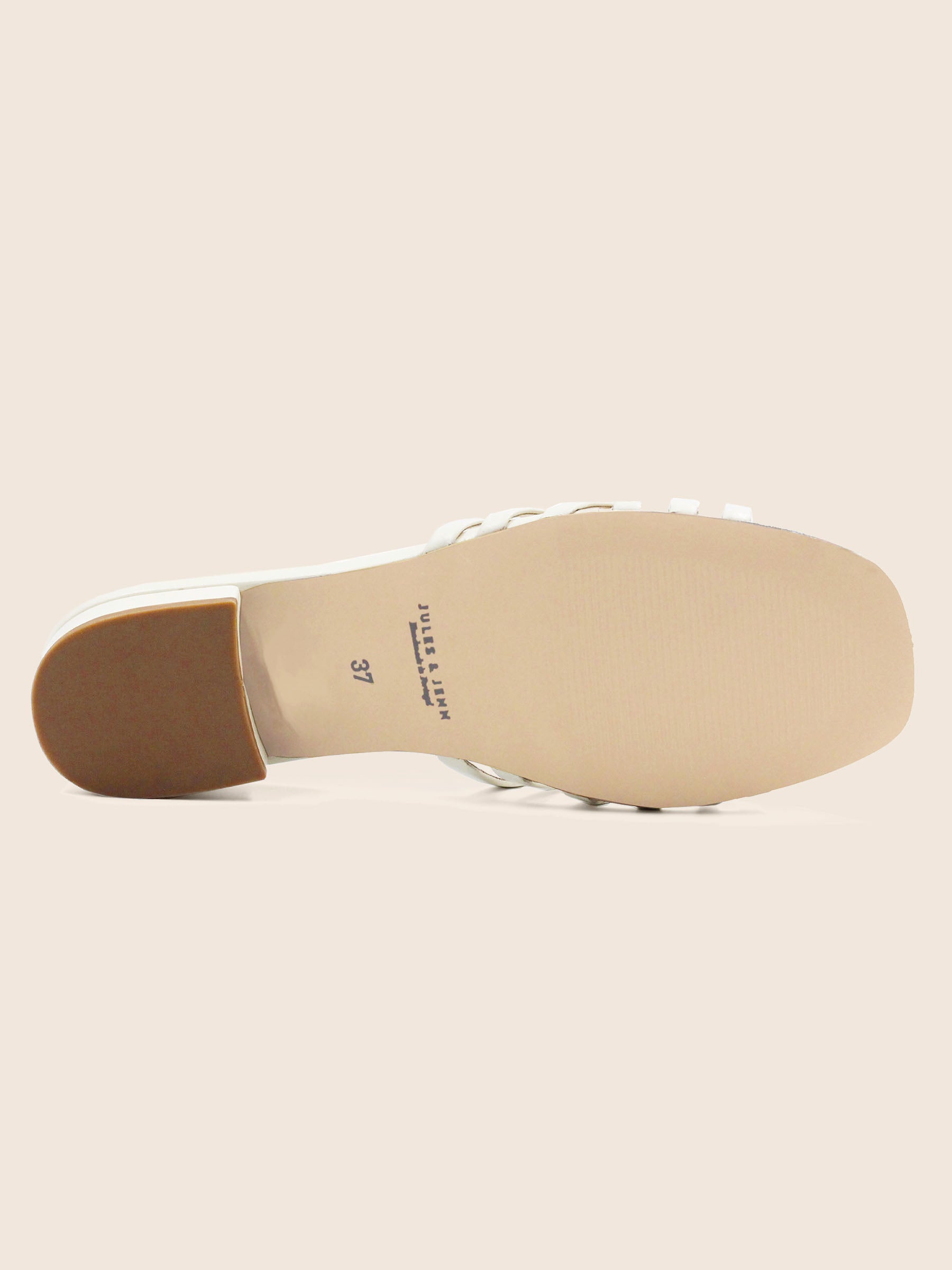 Mules plates brides cuir blanc