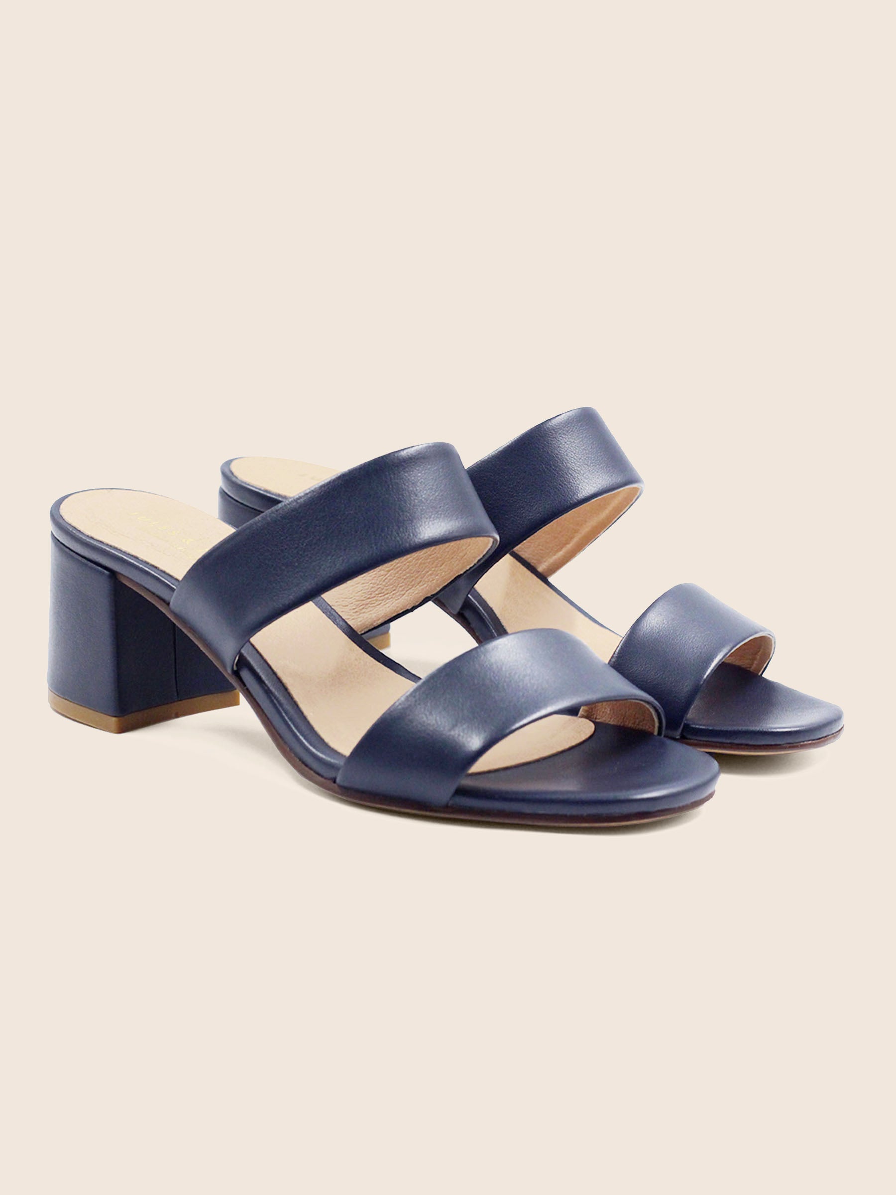 mules talon bandeau fibre de pomme bleue jules & jenn