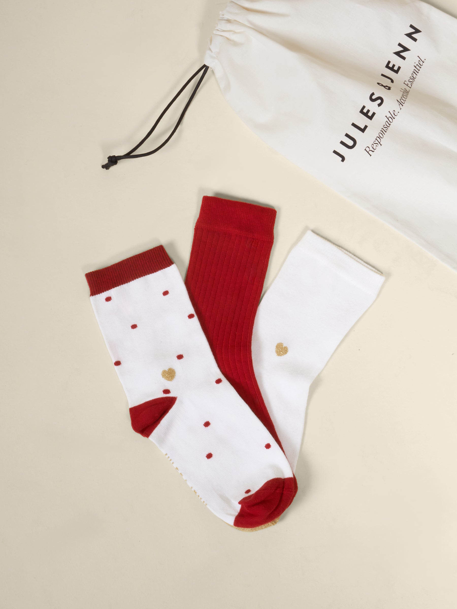 pack chaussettes rouge blanc jules jenn