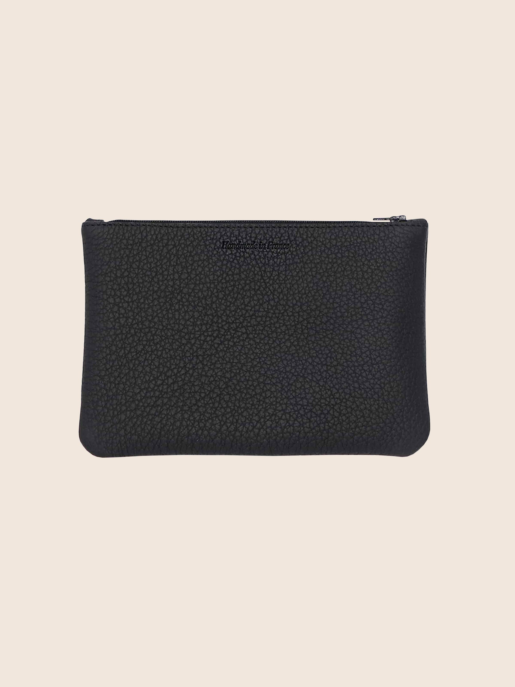 vue arriere pochette cuir graine noir moyen modele jules&jenn