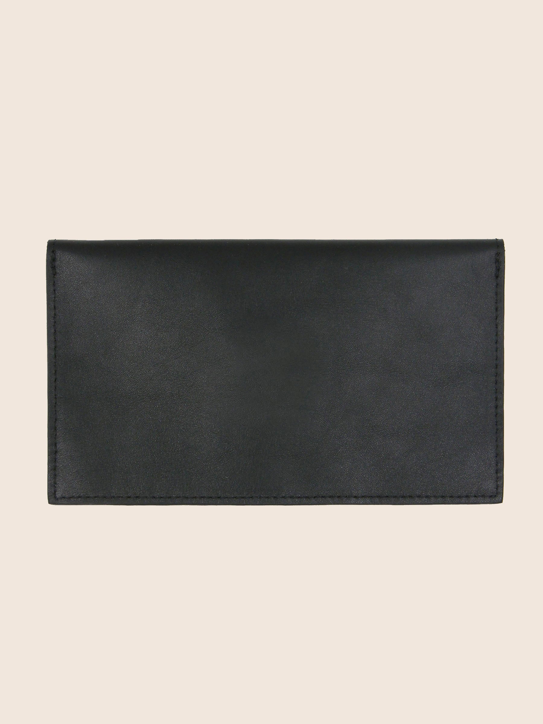 vue arriere pochette enveloppe cuir lisse upcycle noir jules & jenn