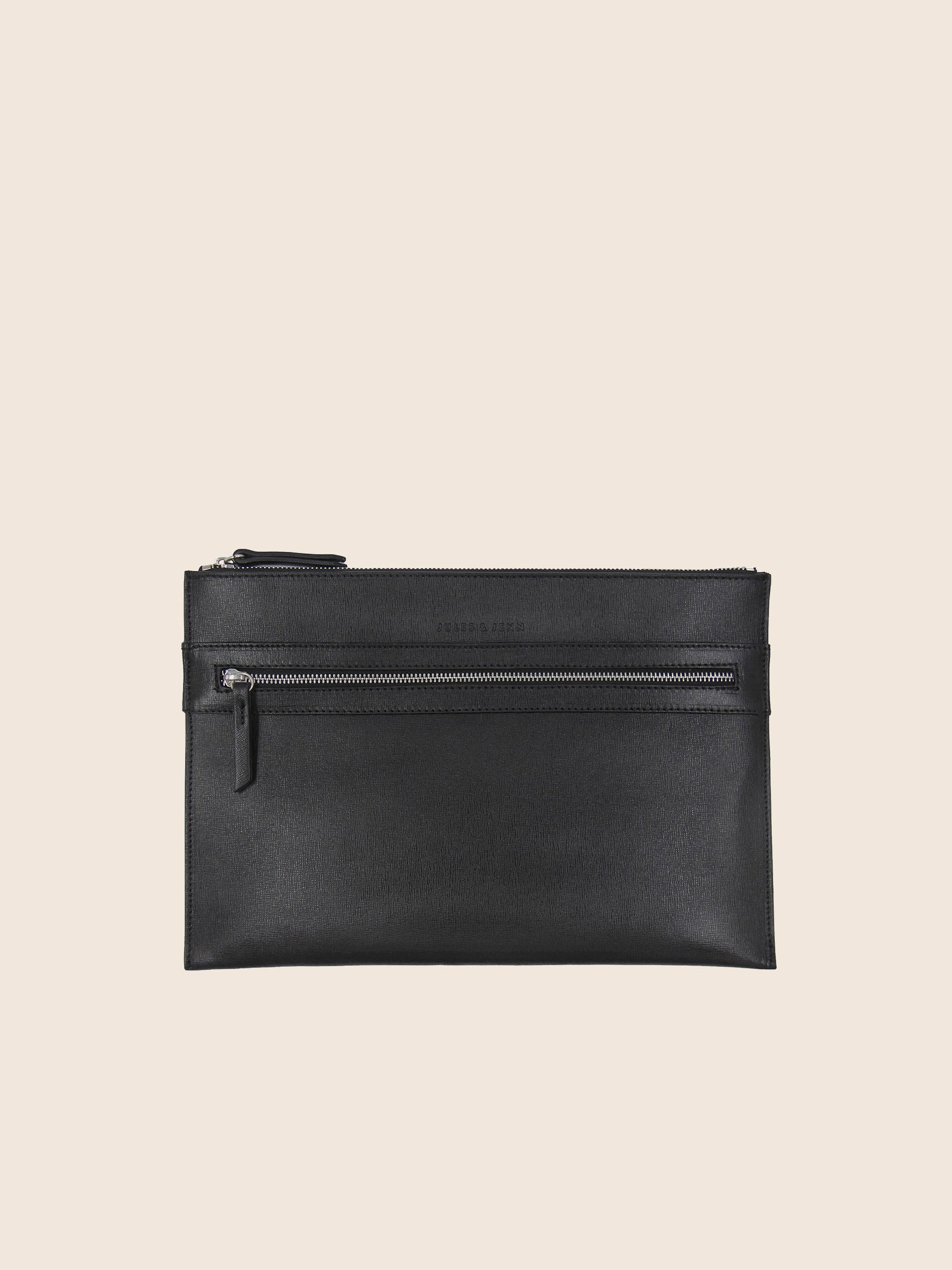 pochette ordinateur cuir grave noir jules& jenn