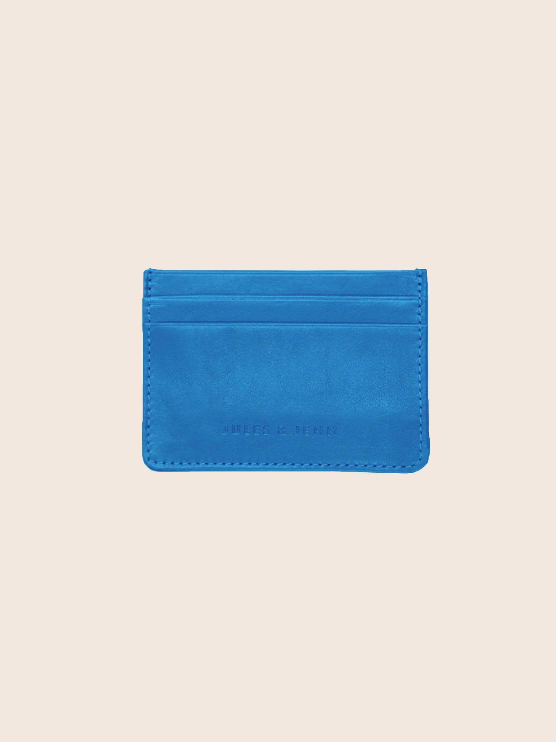 porte-cartes cuir upcyclé bleu royal jules & jenn