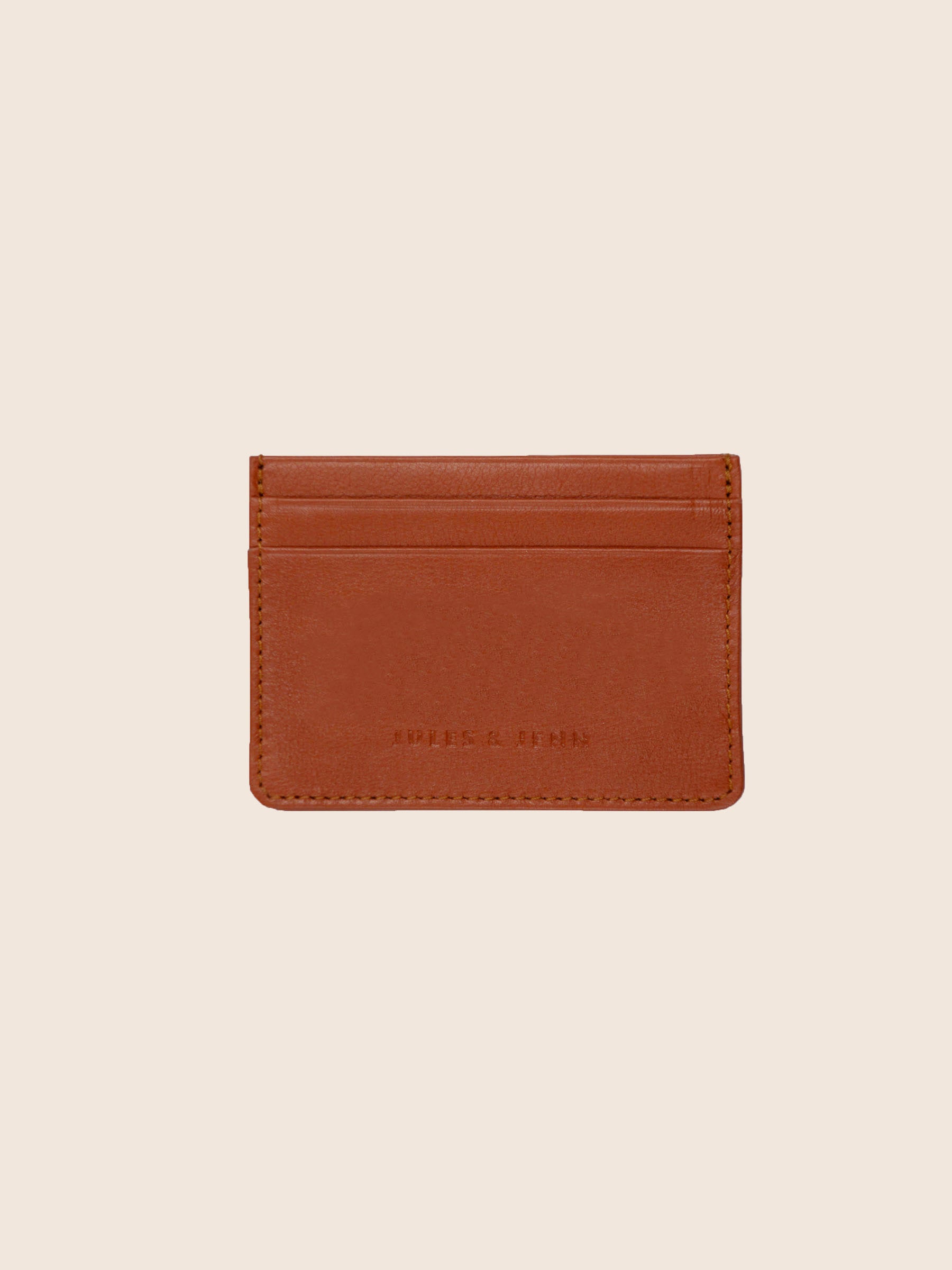 Porte-carte cuir upcyclé brique jules & jenn