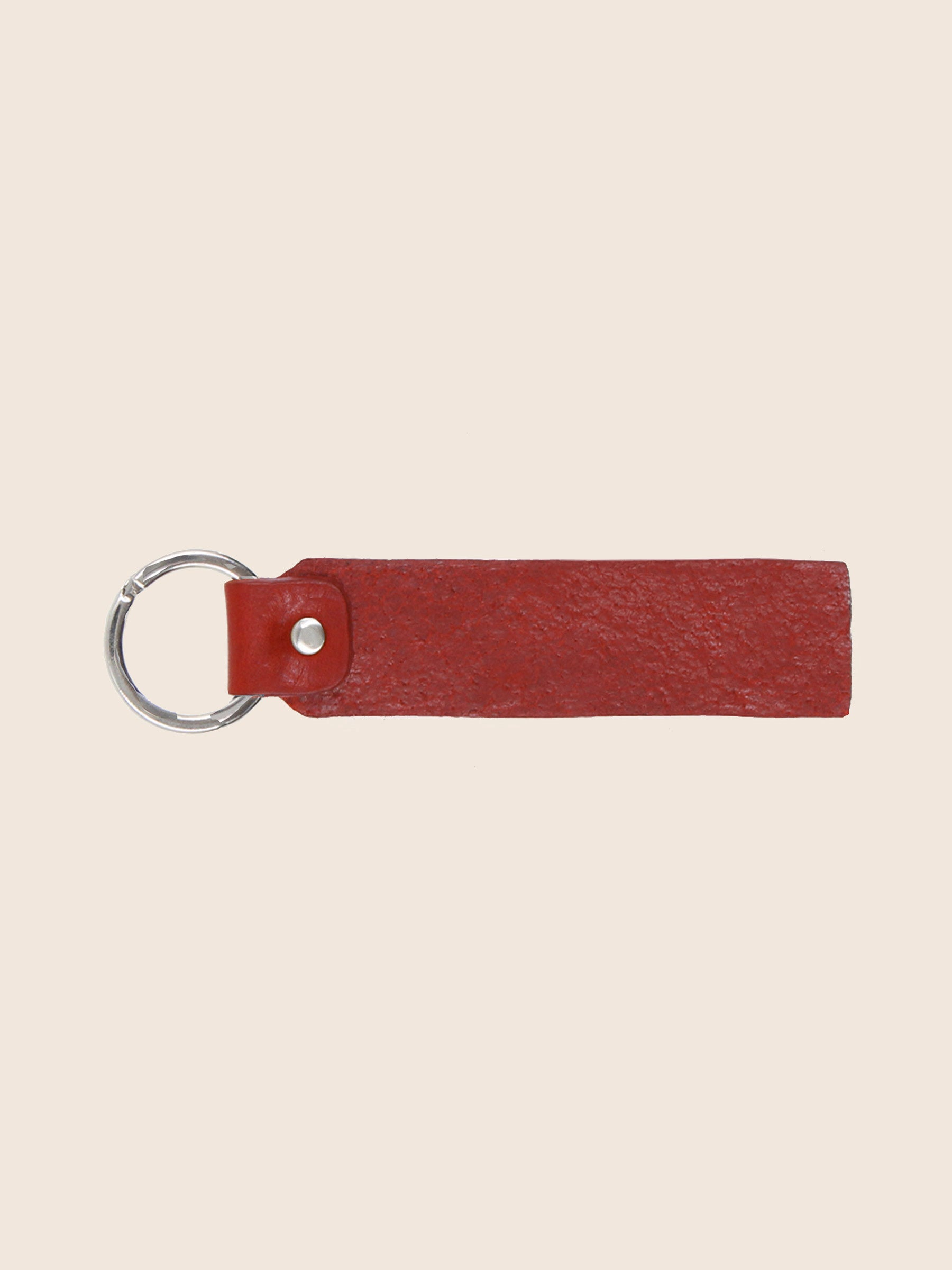 Porte-clés gravé cuir upcyclé rouge