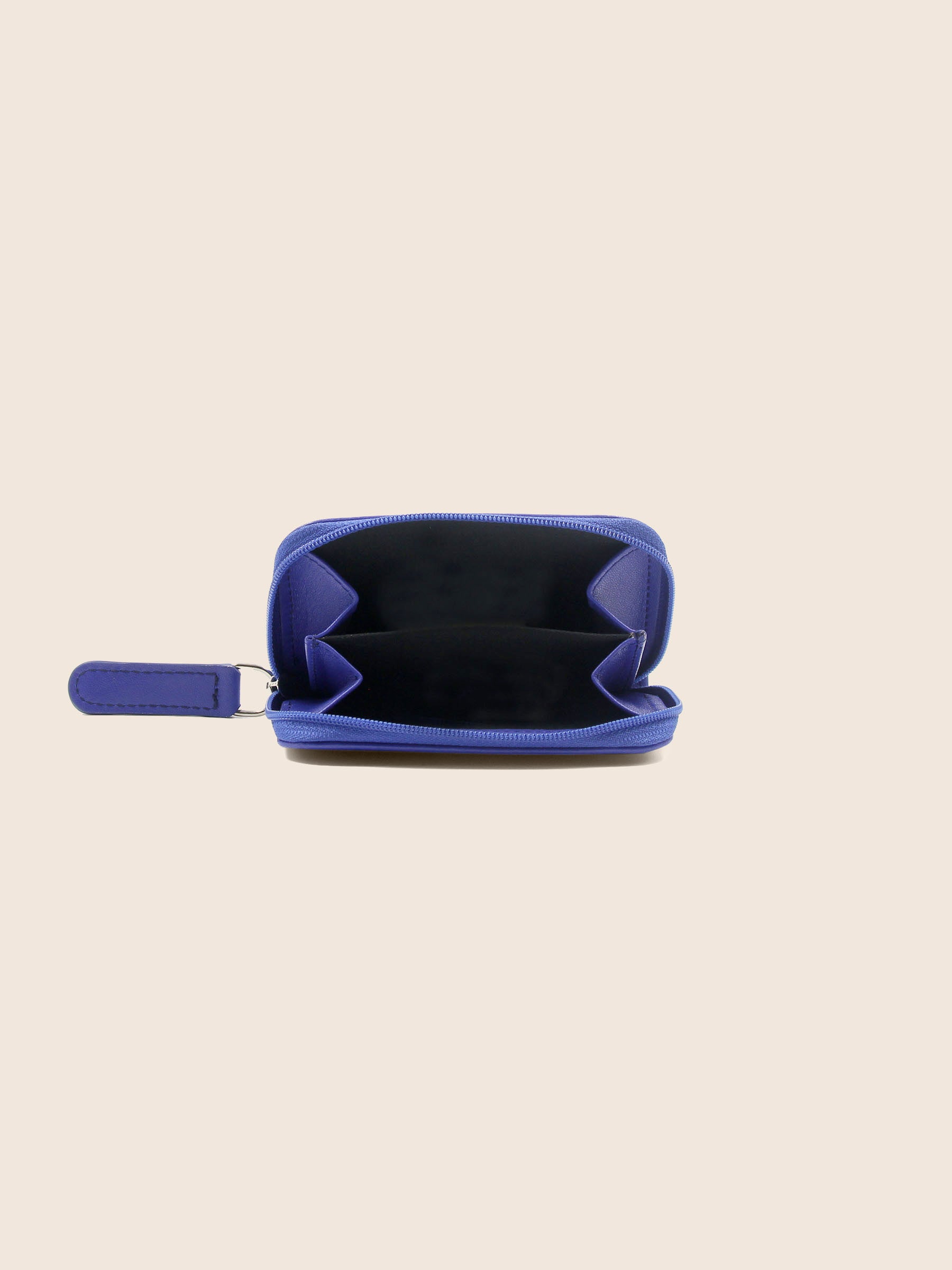 vue interieur porte monnaie cuir bleu royal jules & jenn