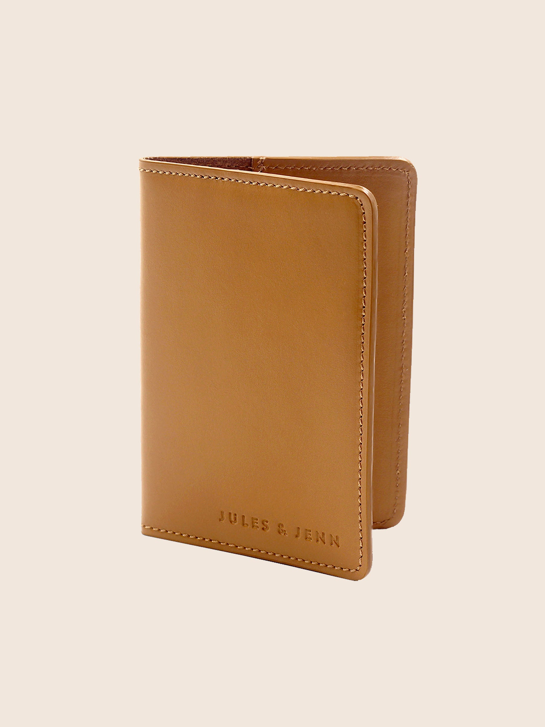 Protège passeport cuir camel