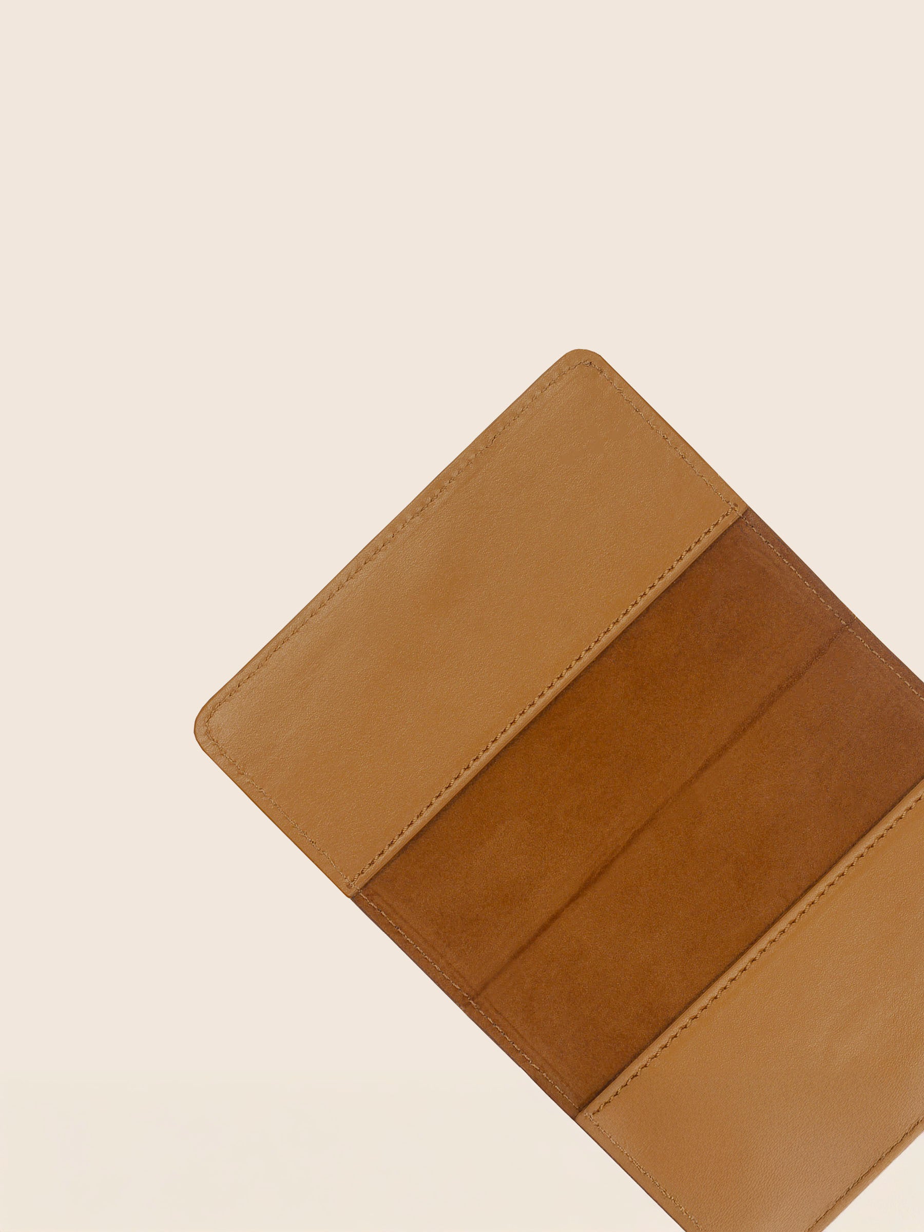 Protège passeport cuir camel