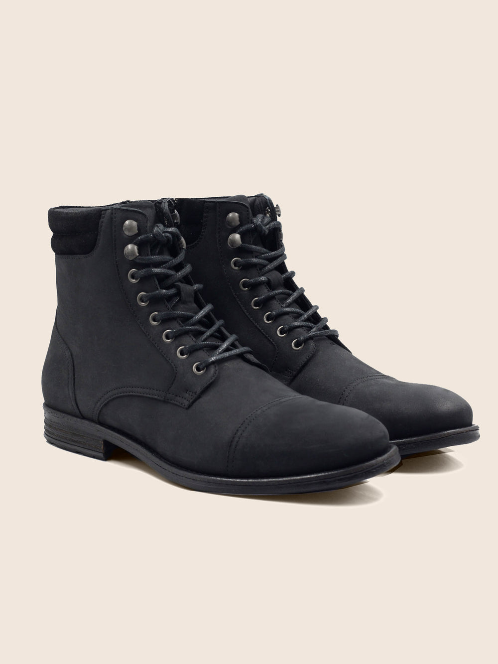 Ranger boots with black nubuck leather collar made in Portugal | JULES ...