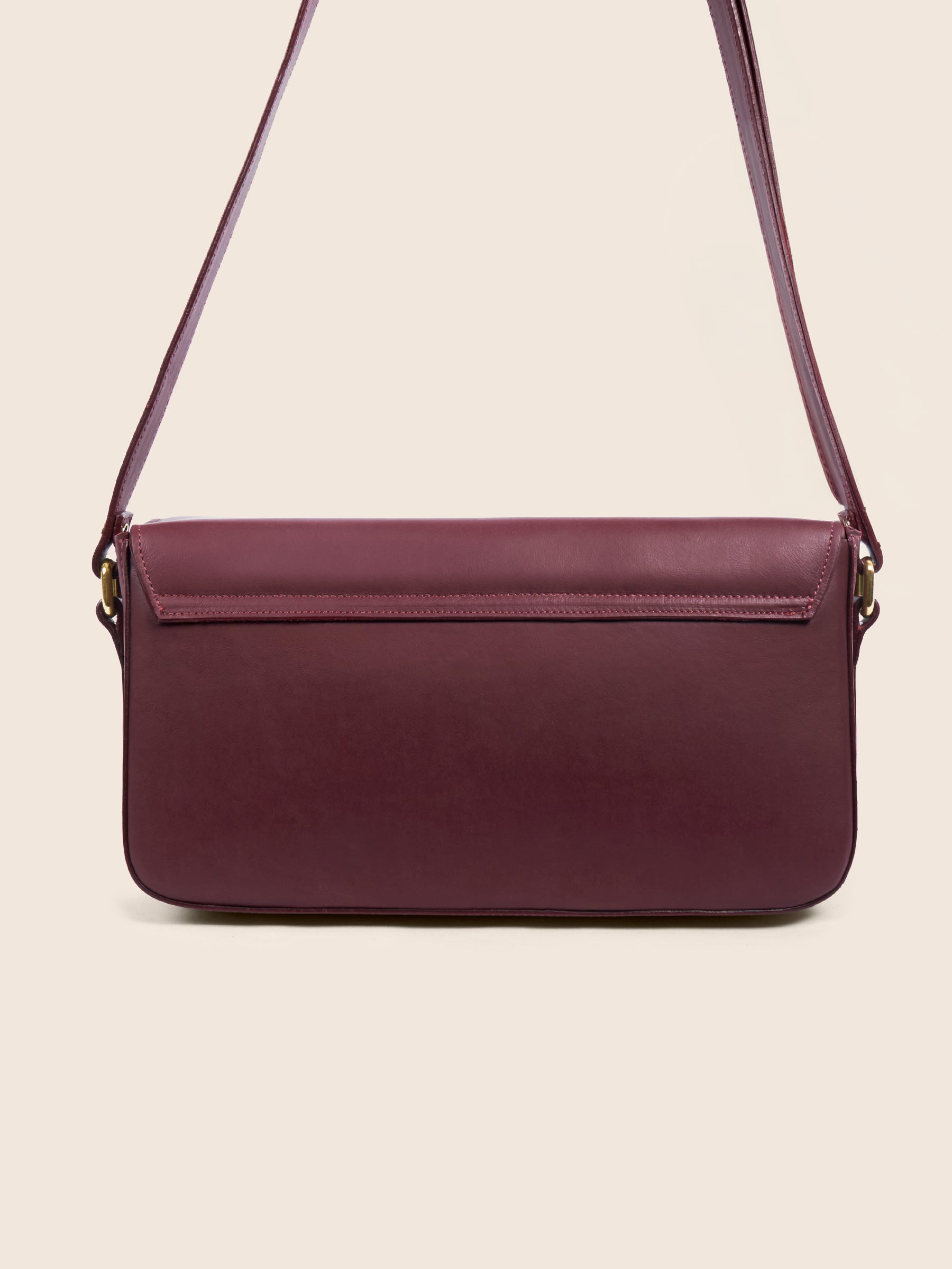 sac baguette cuir bordeaux vue arriere jules jenn