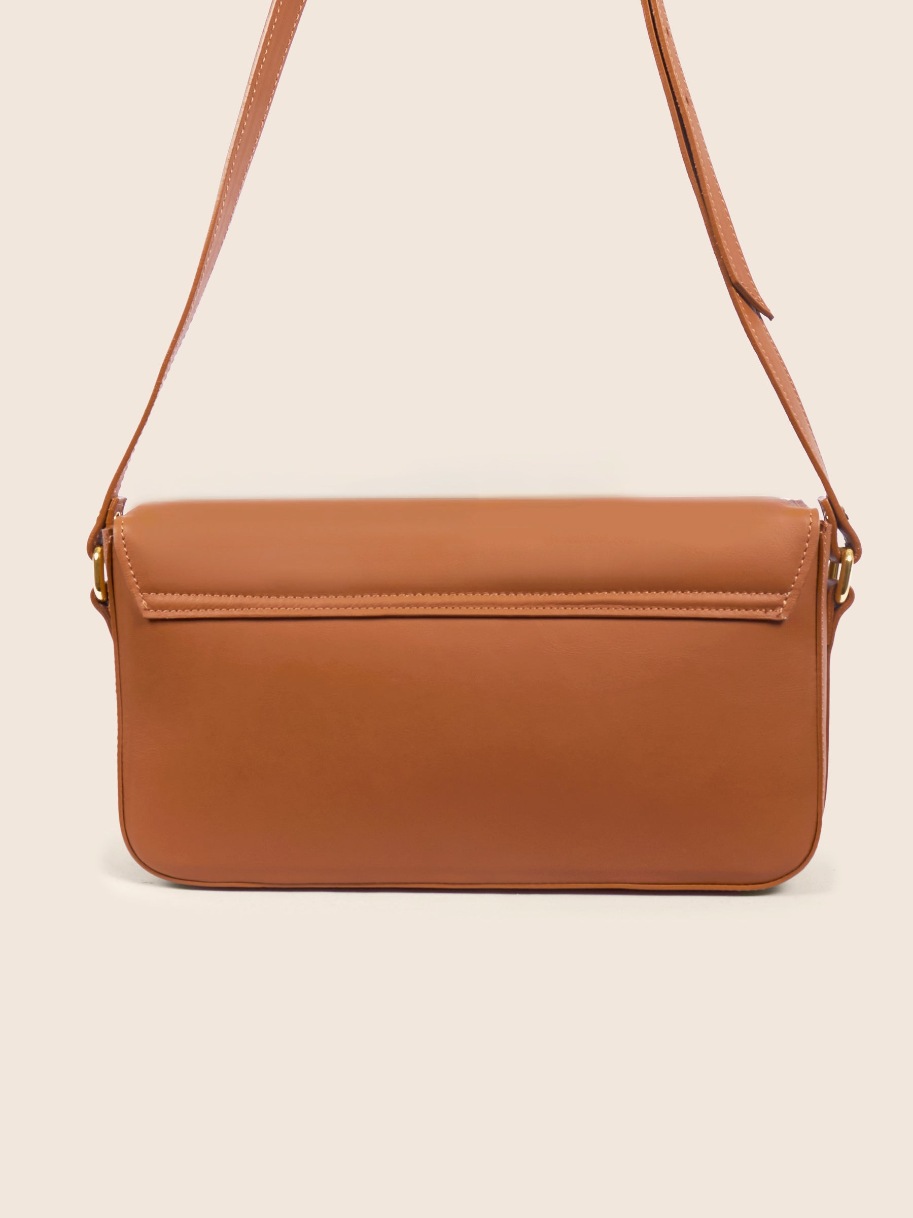 sac baguette cuir cognac vue arriere jules jenn