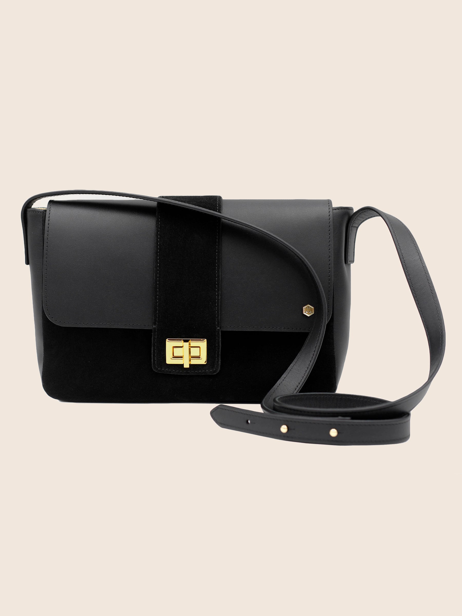 sac bandoulière cuir noir jules & jenn