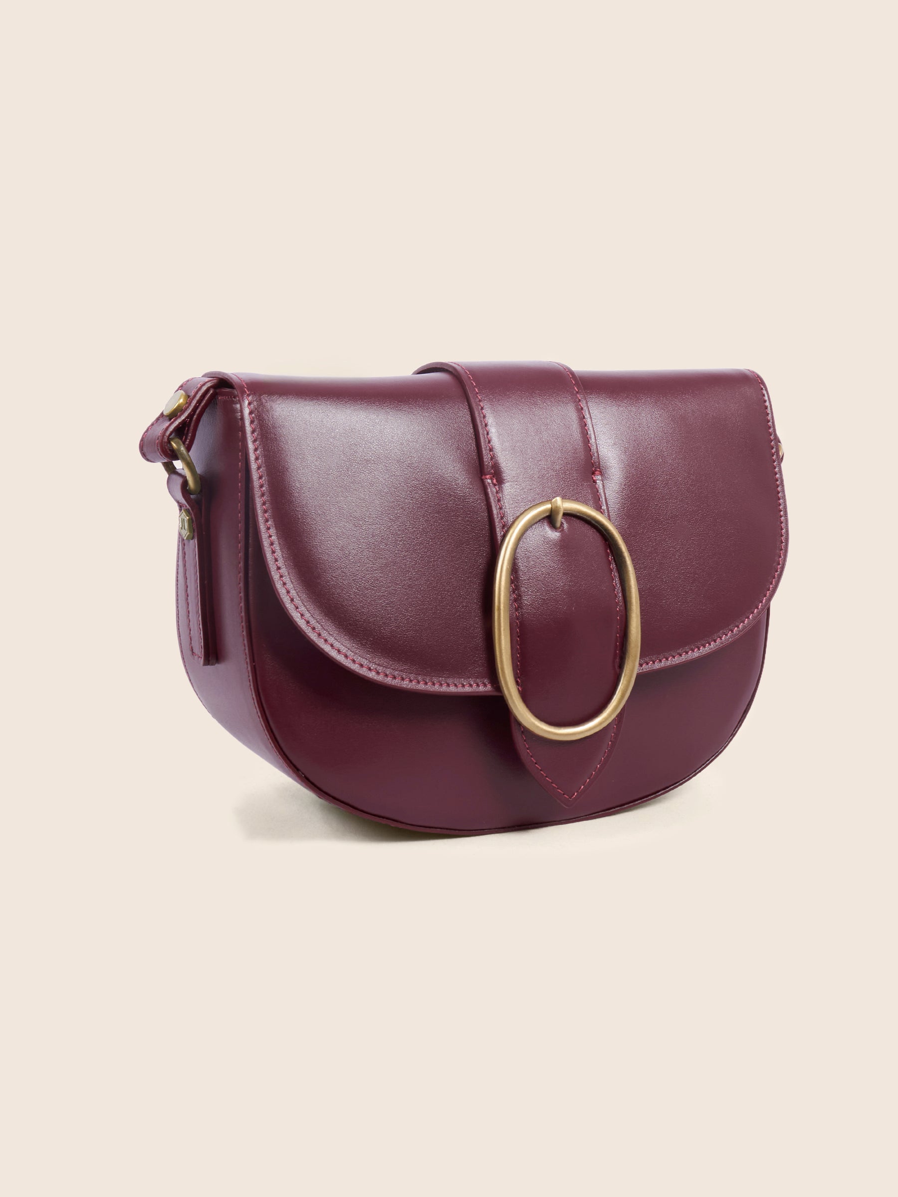 sac boucle cuir bordeaux vue 3/4 jules jenn