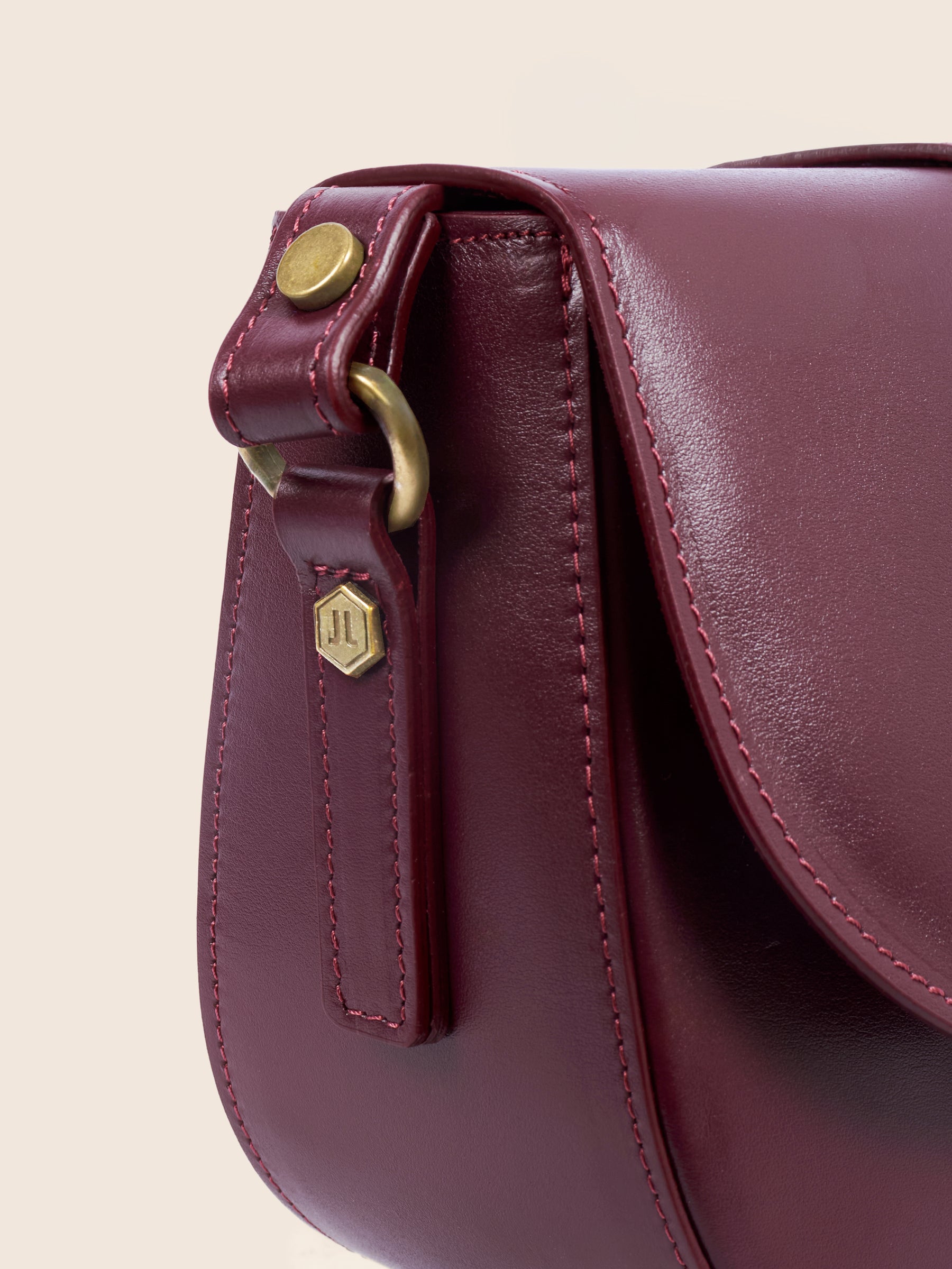 sac boucle cuir bordeaux vue detail jules jenn