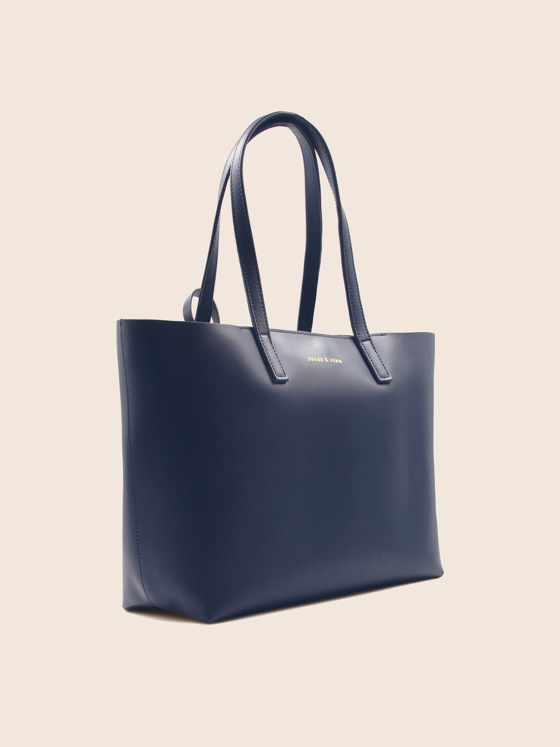 sac cabas cuir bleu jules & jenn
