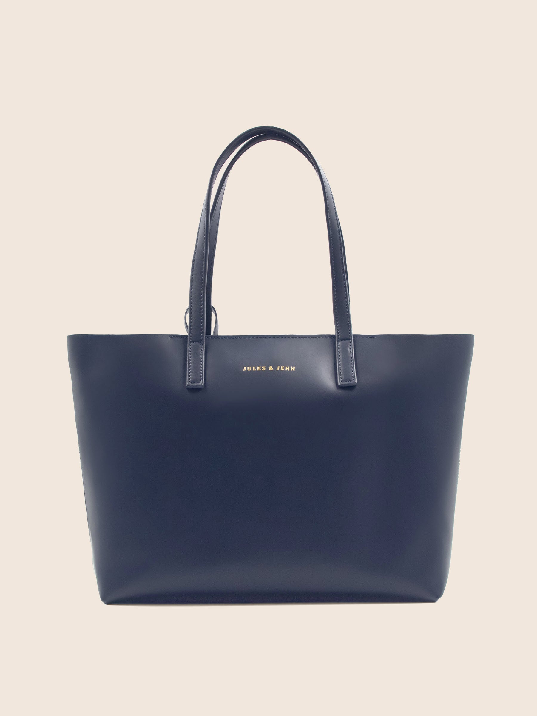 vue face sac cabas cuir bleu jules & jenn