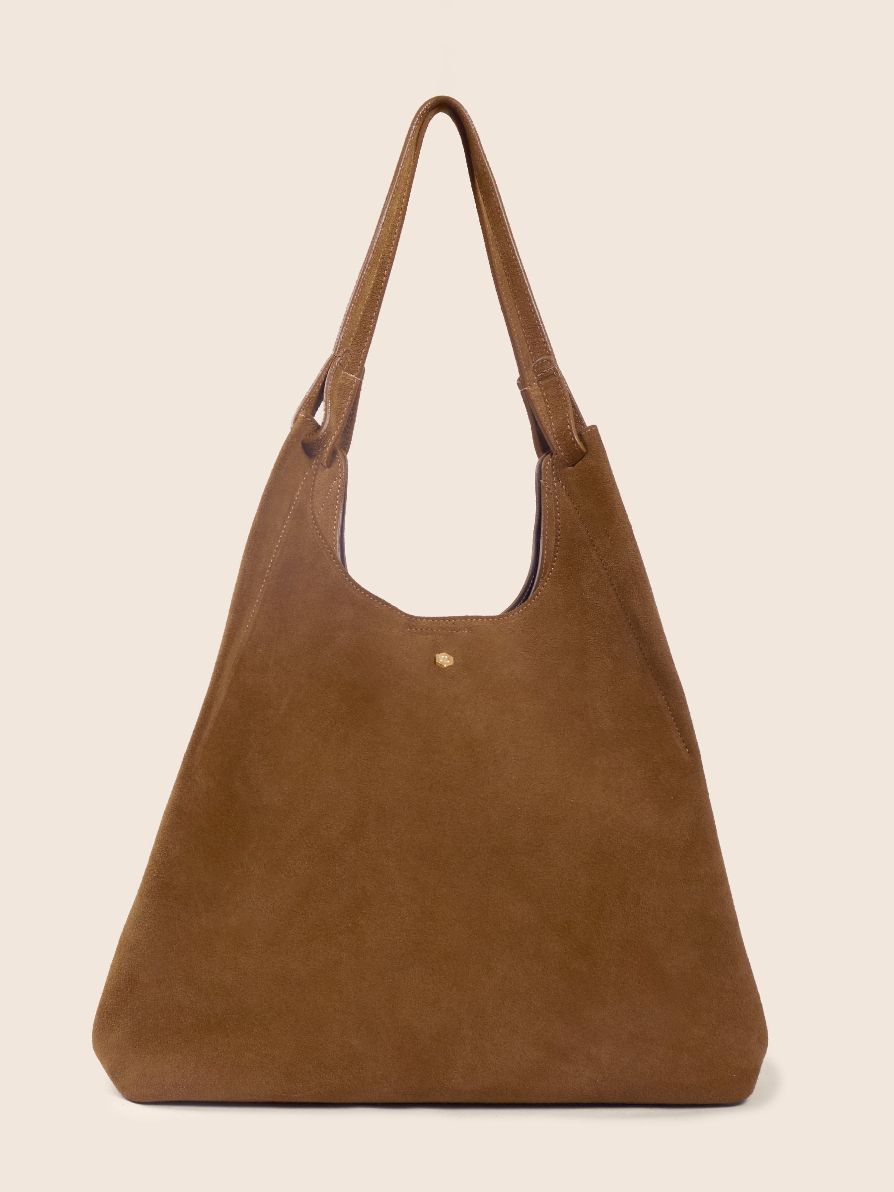 photo vue fermée sac cabas sybil cuir daim camel jules jenn
