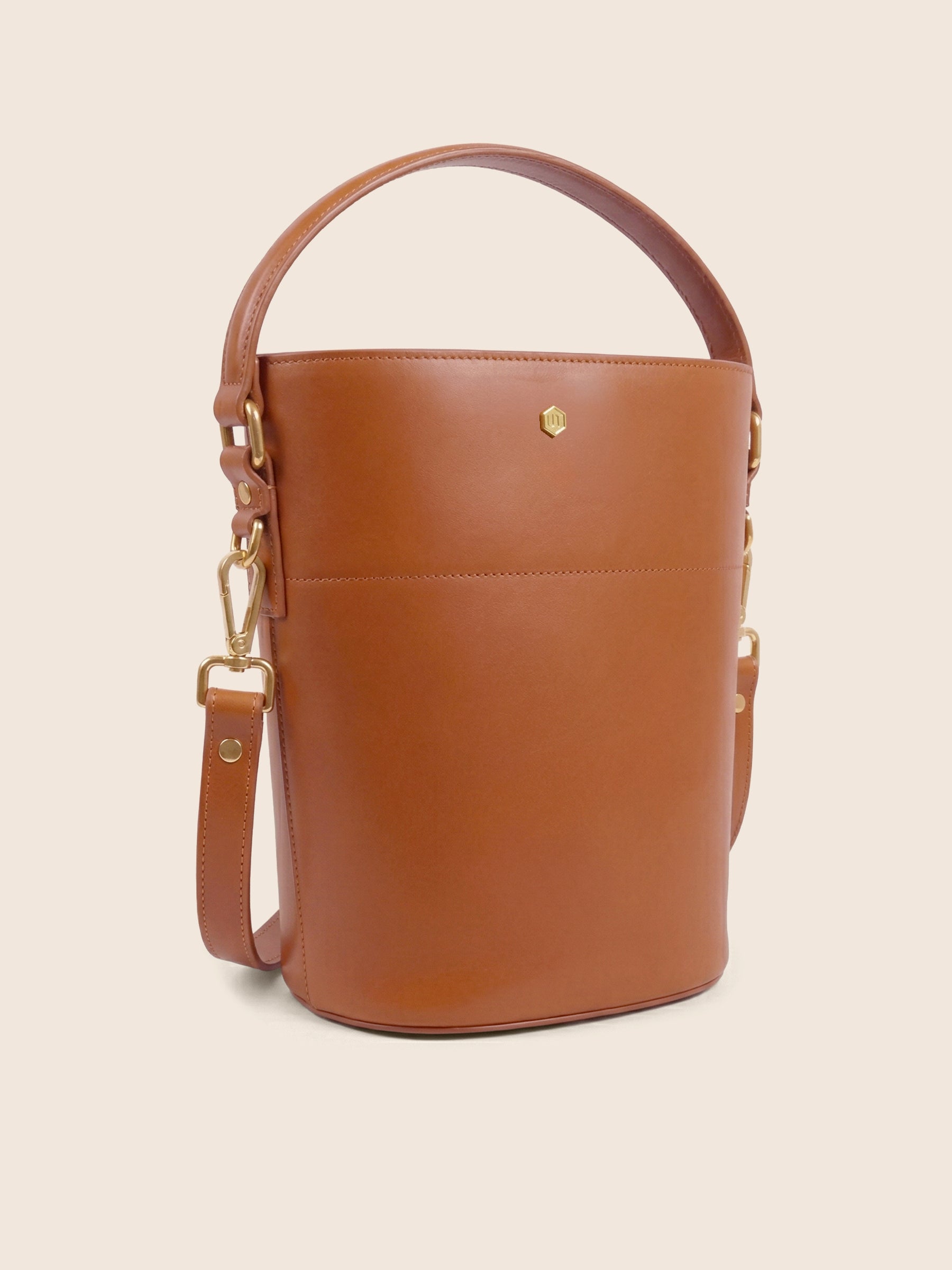 sac sceau cuir cognac vue 3/4 jules jenn