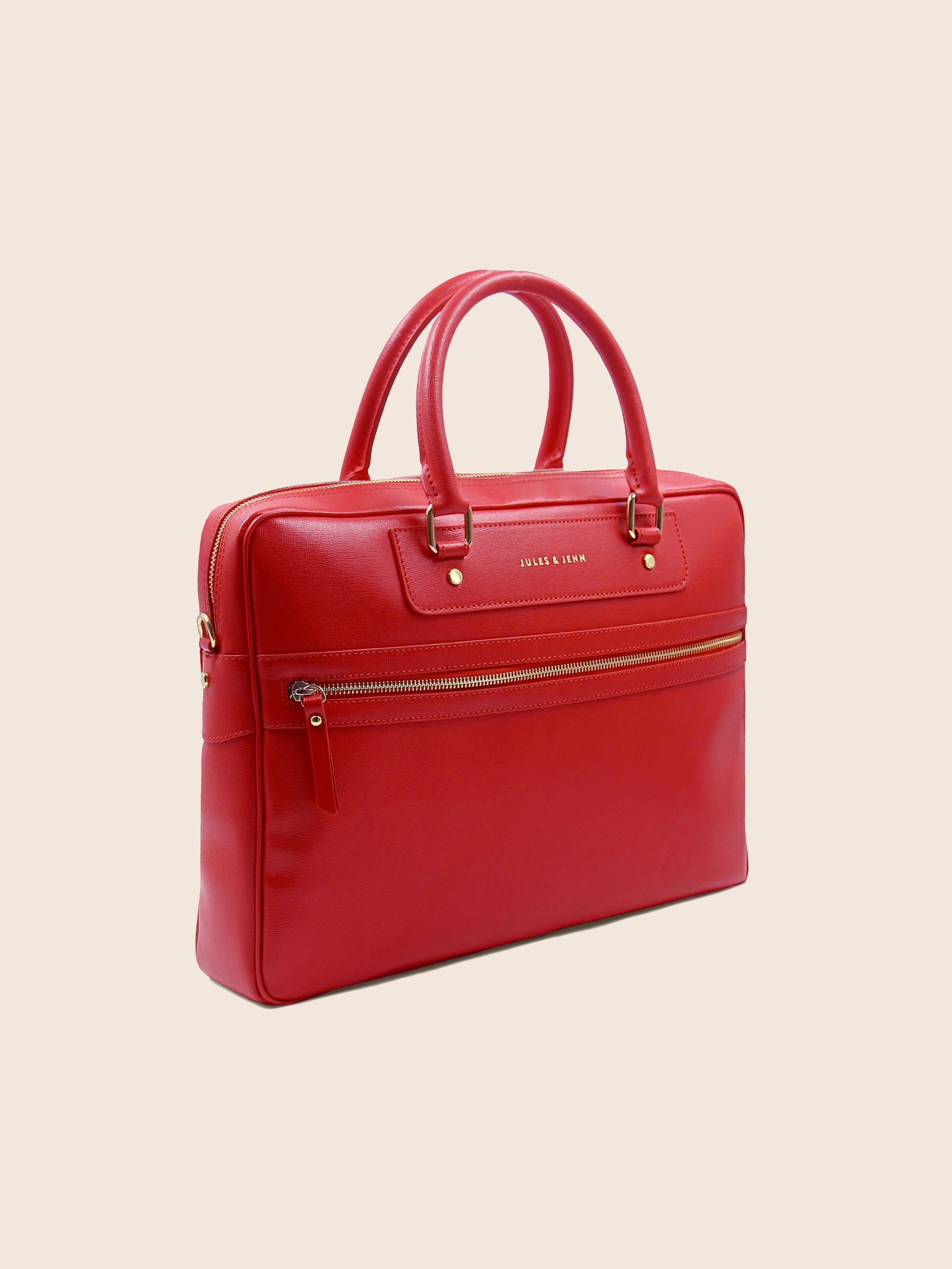 vue avant sacoche cuir grave rouge jules jenn