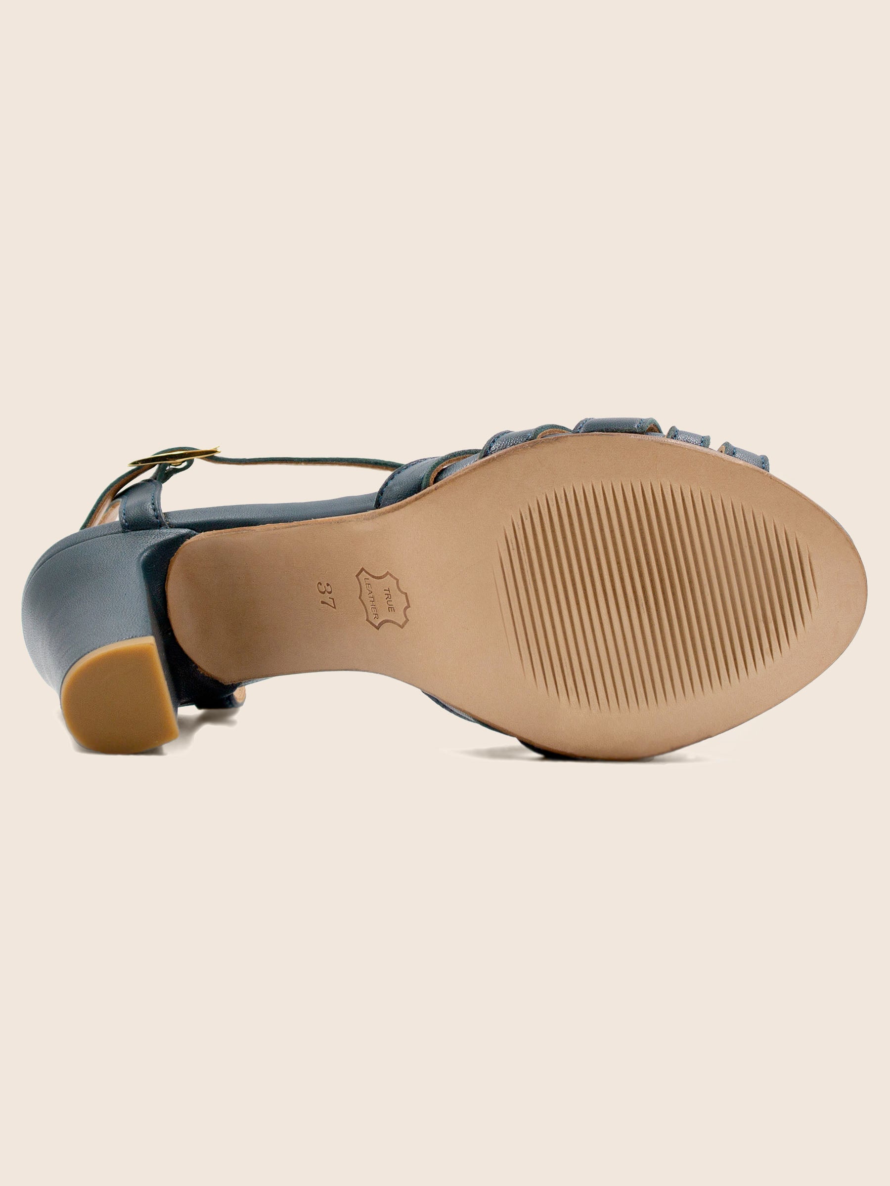 vue semelle sandales talon brides cuir vert jules jenn