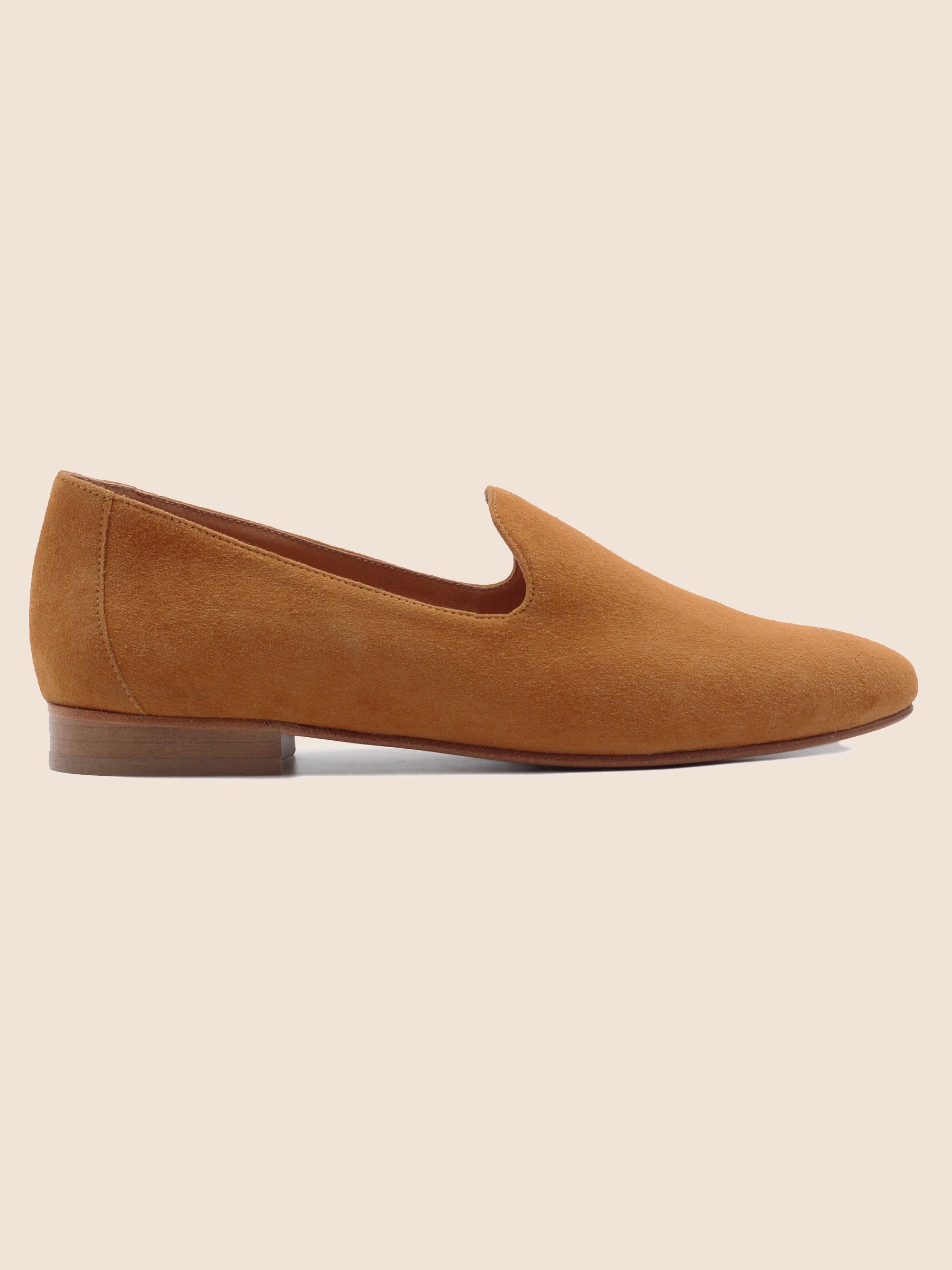 vue extérieur slippers classiques cuir daim camel jules jenn