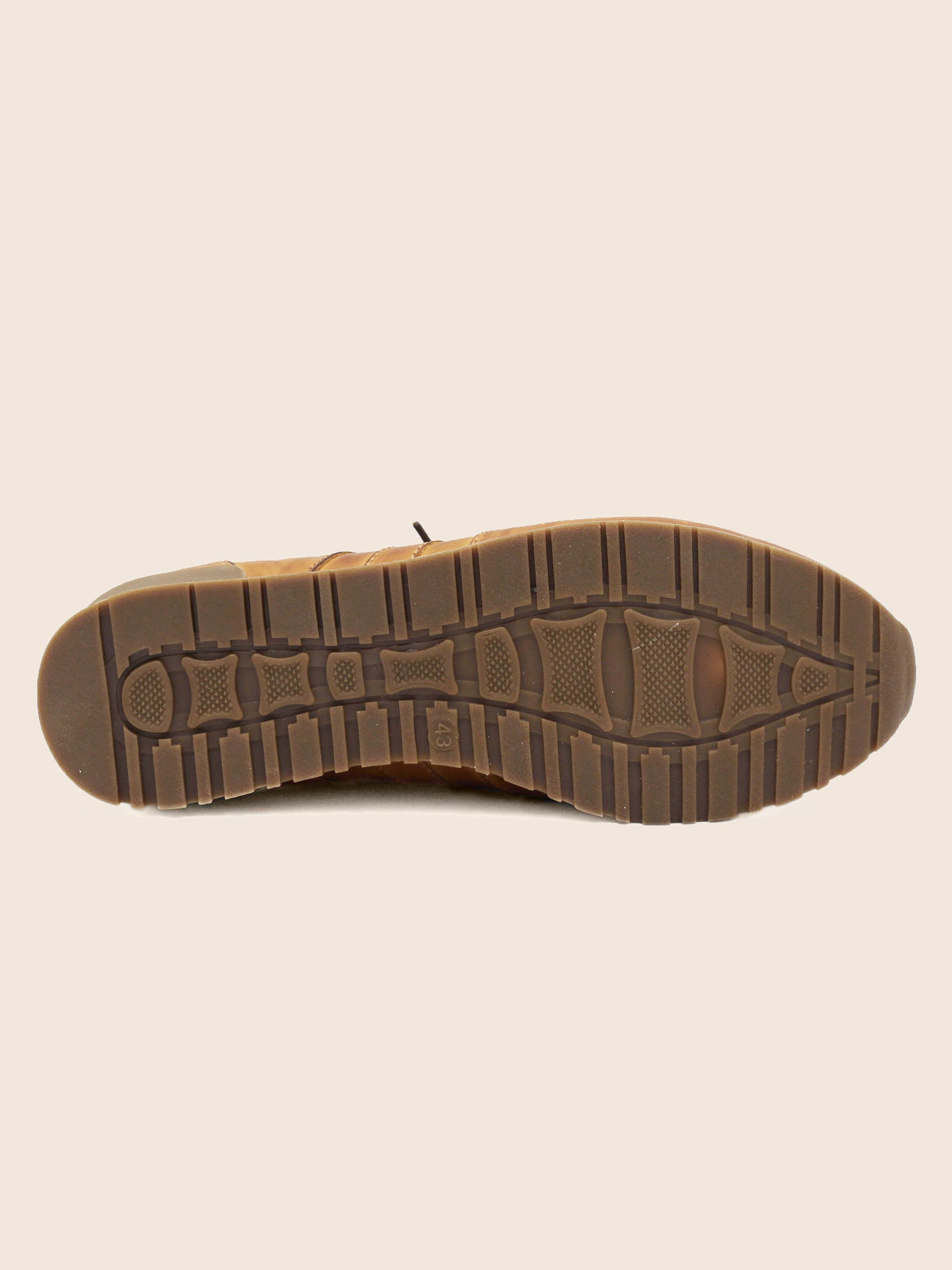 Sneakers cuir marron cognac