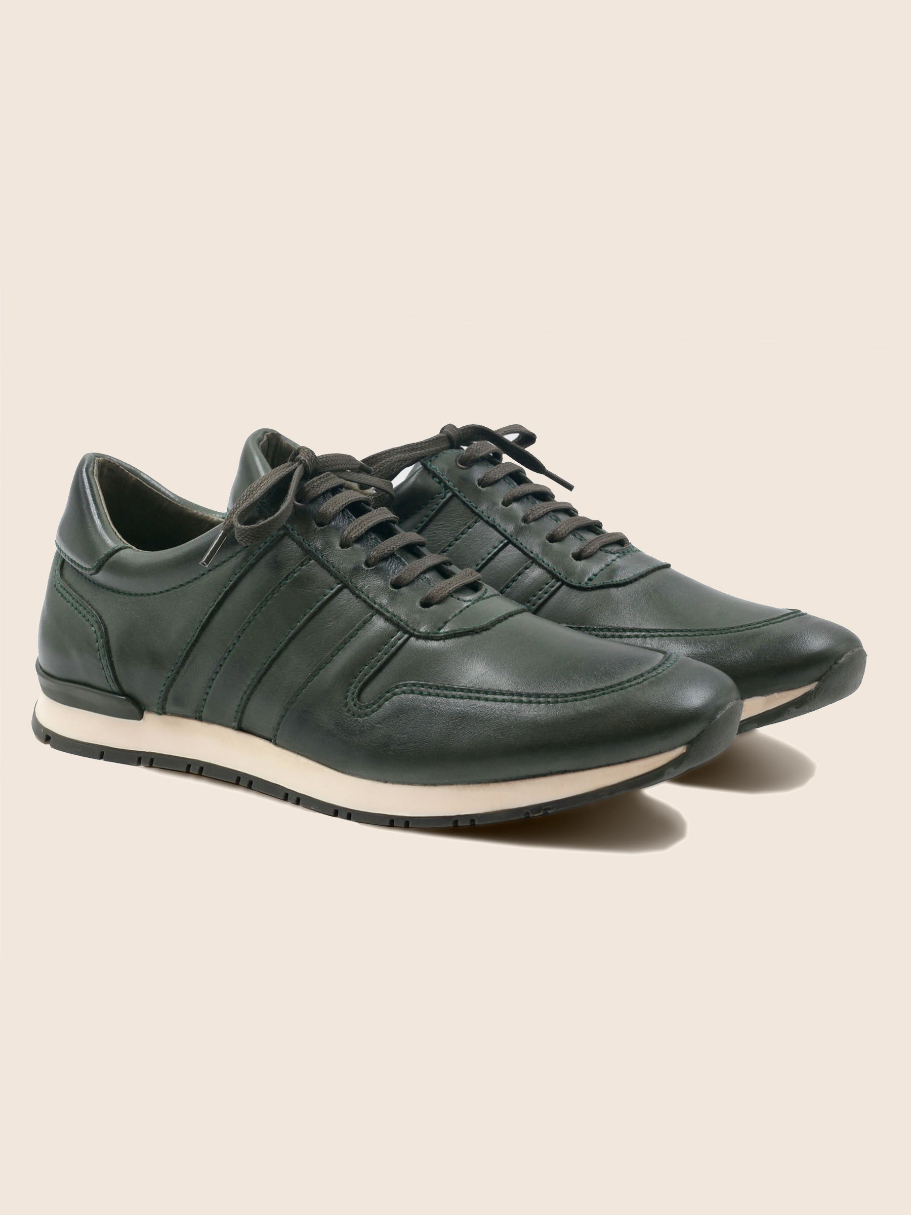 sneakers cuir vert JULES & JENN