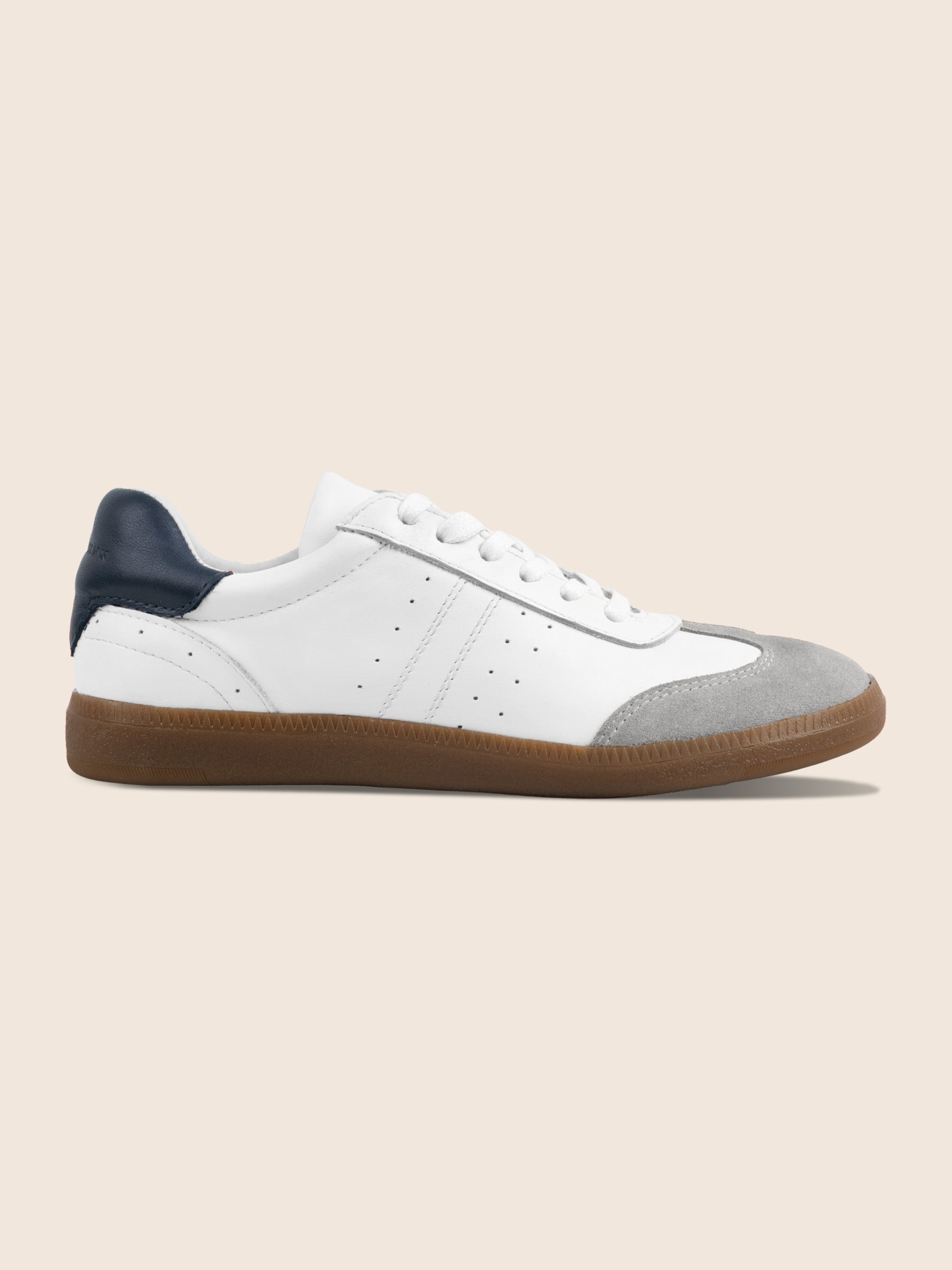 vue extérieur tennis lacet cuir blanc et gris jules jenn