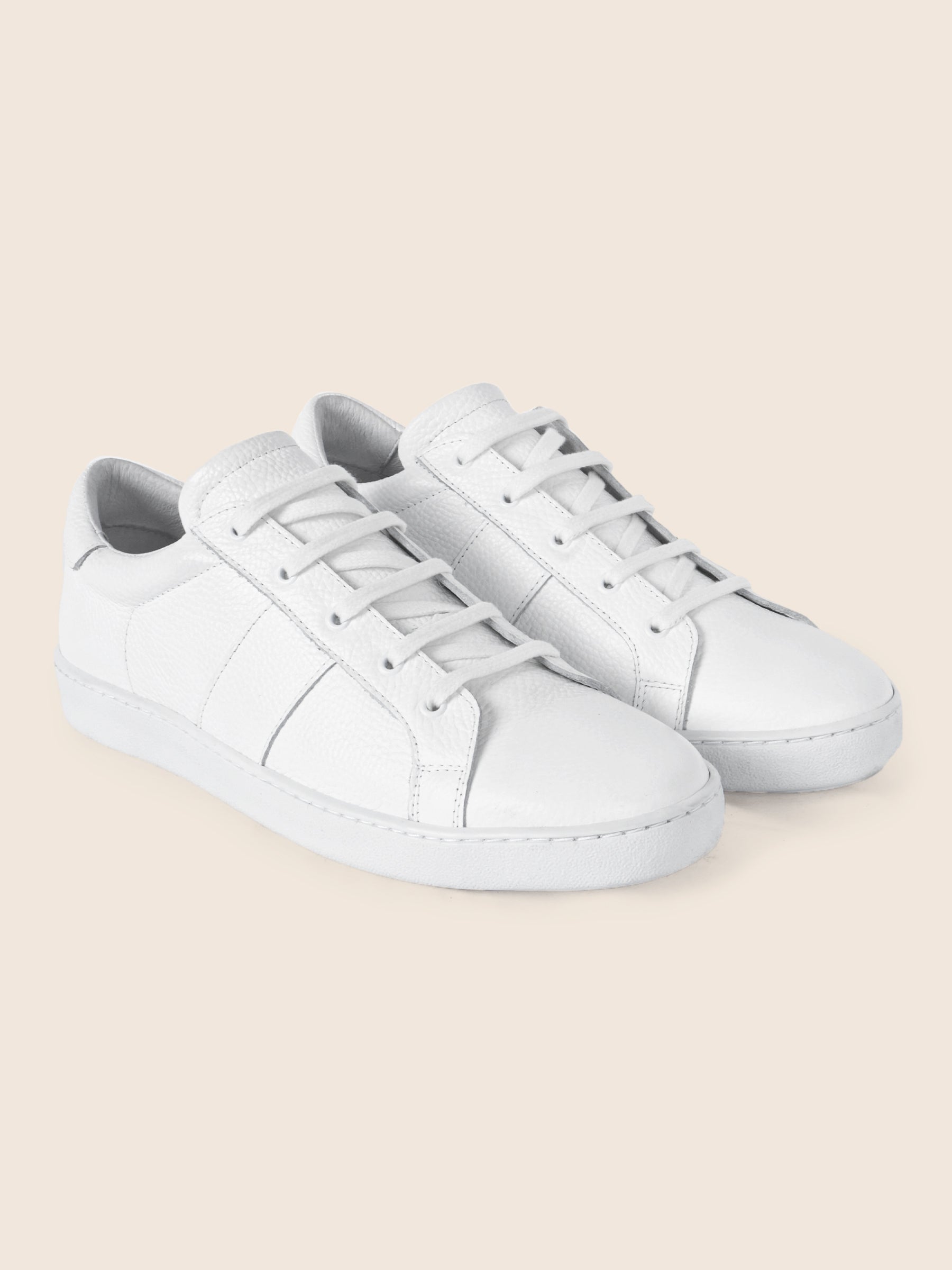 tennis lacet cuir grainé blanc jules jenn