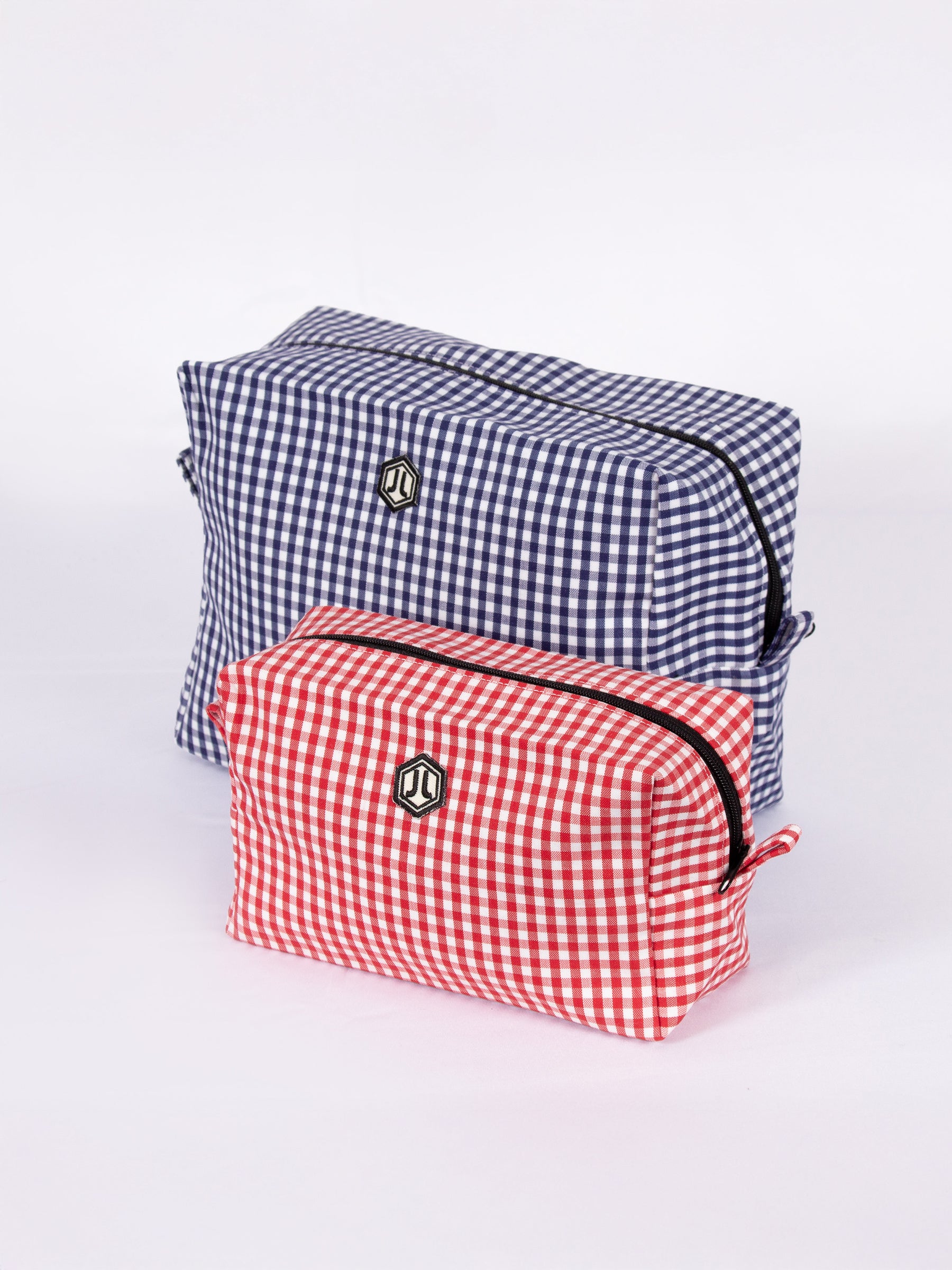 vue posée trousse grand modele toile recyclee blanc bleu jules & jenn