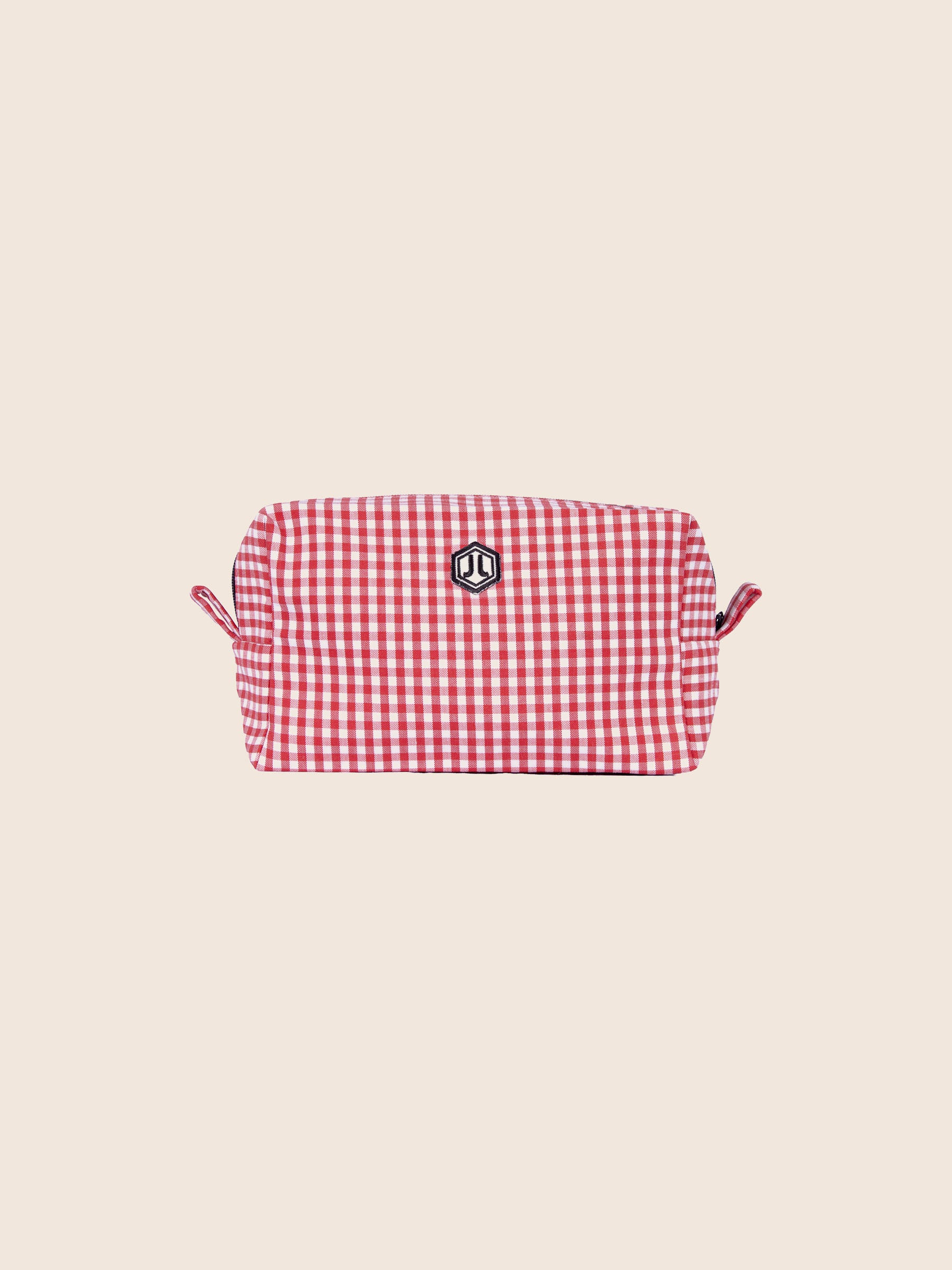 trousse petit modele toile recyclee blanc rouge jules & jenn