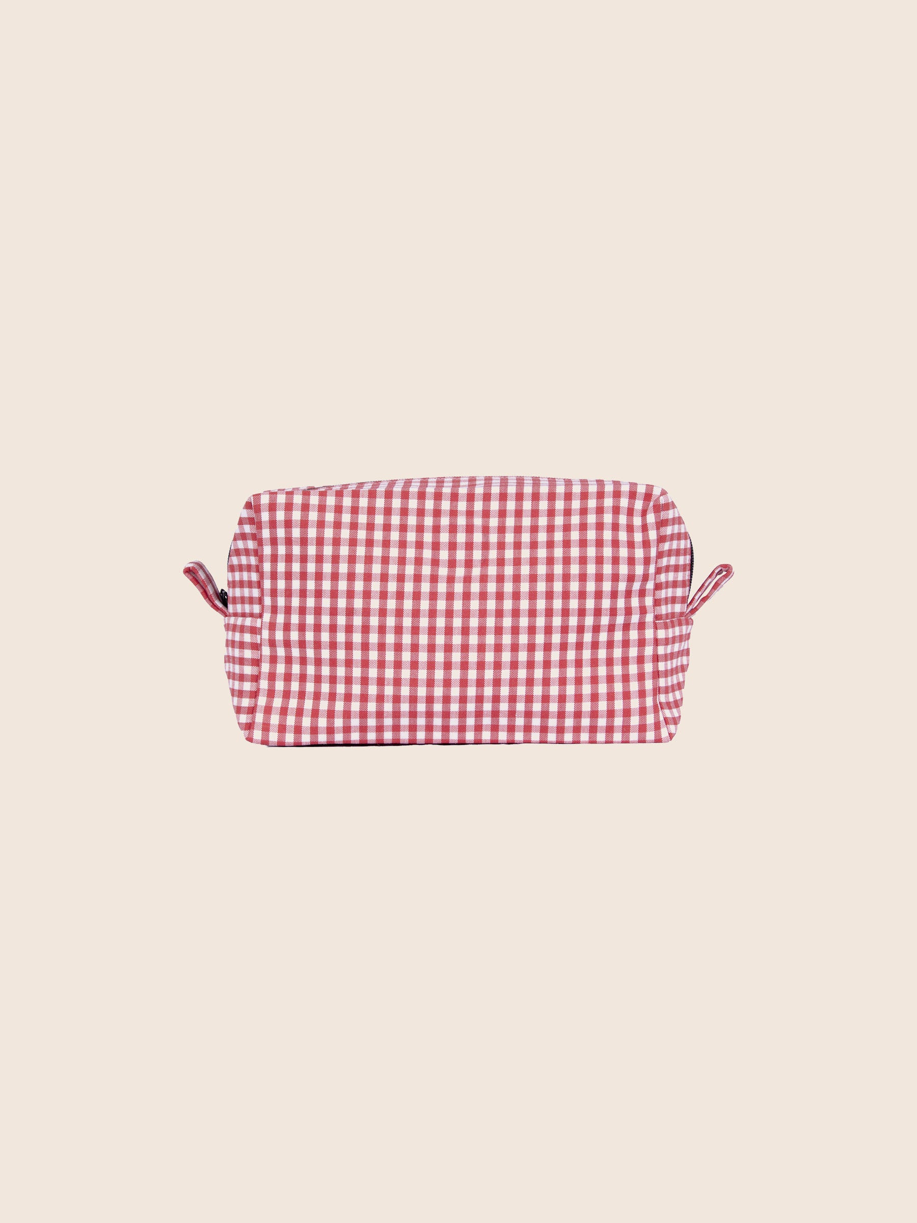 vue arriere trousse petit modele toile recyclee blanc rouge jules & jenn