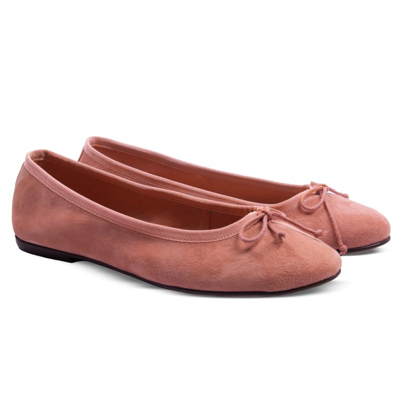 ballerines classiques cuir daim rose jules & jenn