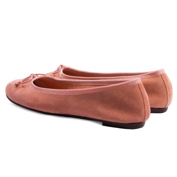 vue arriere ballerines classiques cuir daim rose jules & jenn