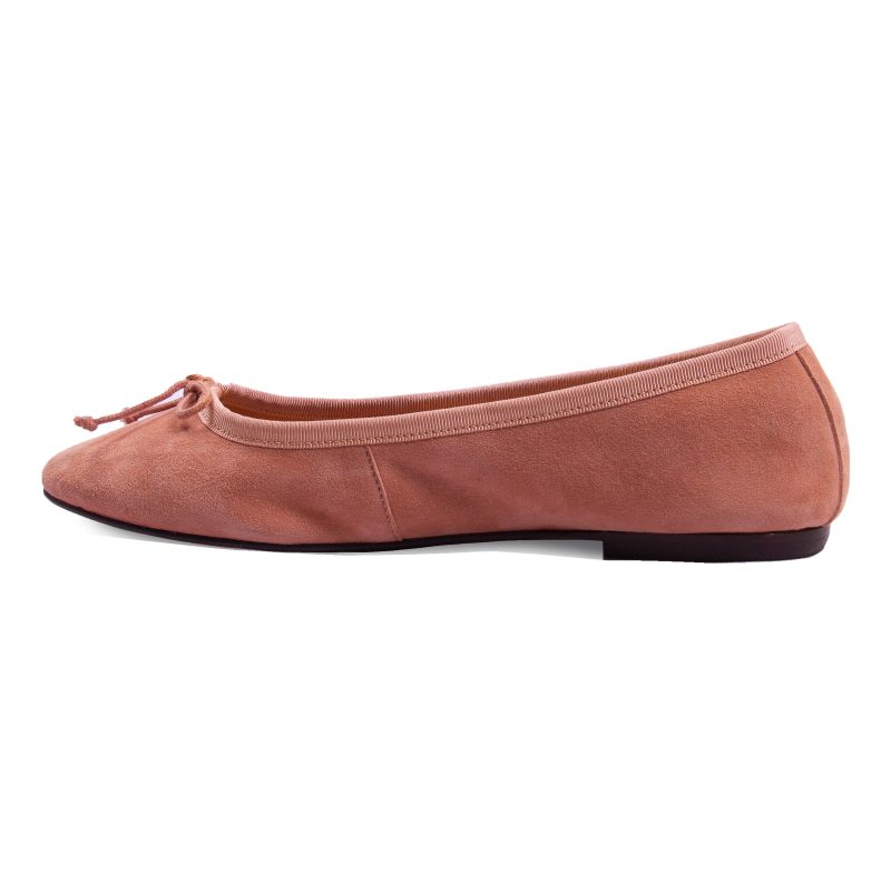 vue interieure ballerines classiques cuir daim rose jules & jenn