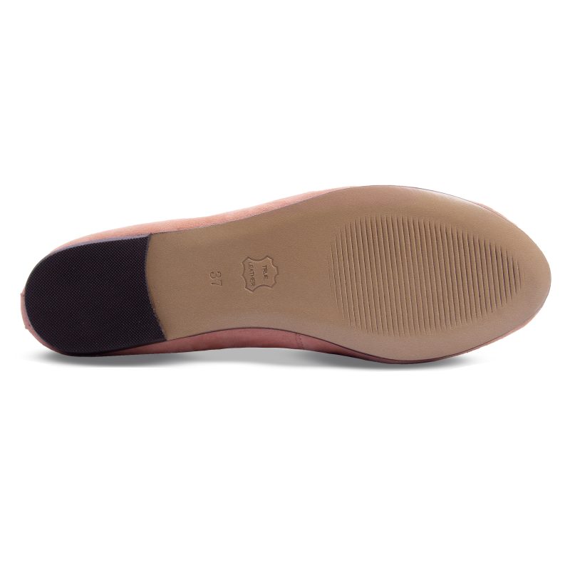 vue semelle ballerines classiques cuir daim rose jules & jenn