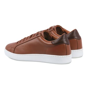 vue arriere tennis lacet homme cuir cognac jules & jenn