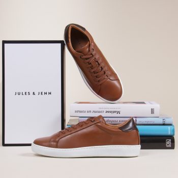 vue situation 2 tennis lacet homme cuir cognac jules & jenn