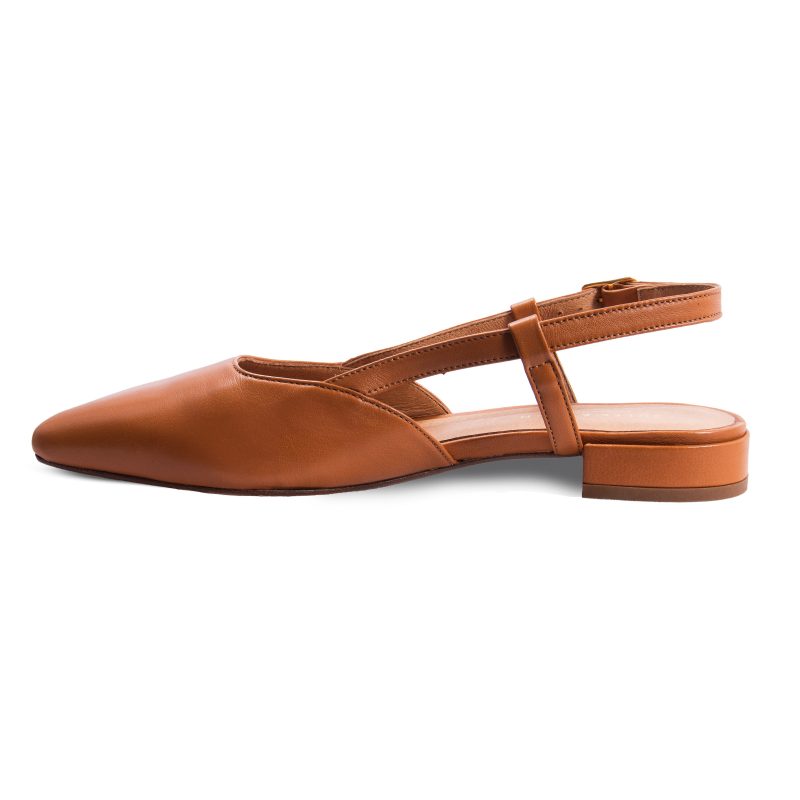 vue interieure ballerines slingback cuir camel jules & jenn