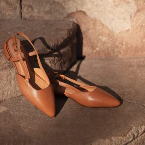 vue posee ballerines slingback cuir camel jules & jenn