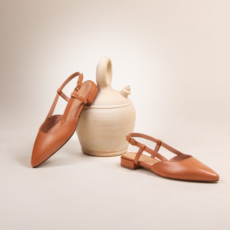 vue situation 2 ballerines slingback cuir camel jules & jenn