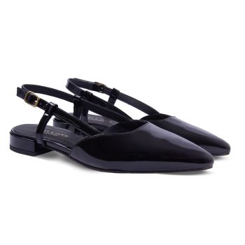 ballerines slingback cuir vernis noir jules & jenn