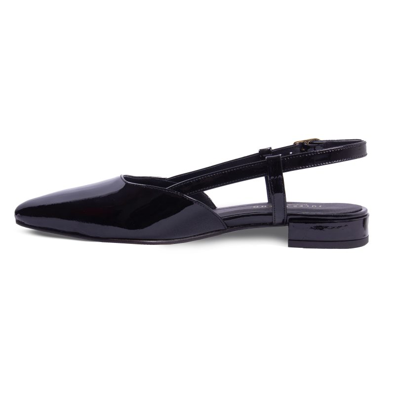 vue interieure ballerines slingback cuir vernis noir jules & jenn