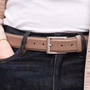 vue portee ceinture classique cuir grave taupe jules & jenn