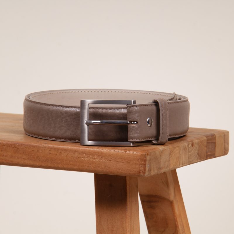 vue situation 2 ceinture classique cuir grave taupe jules & jenn